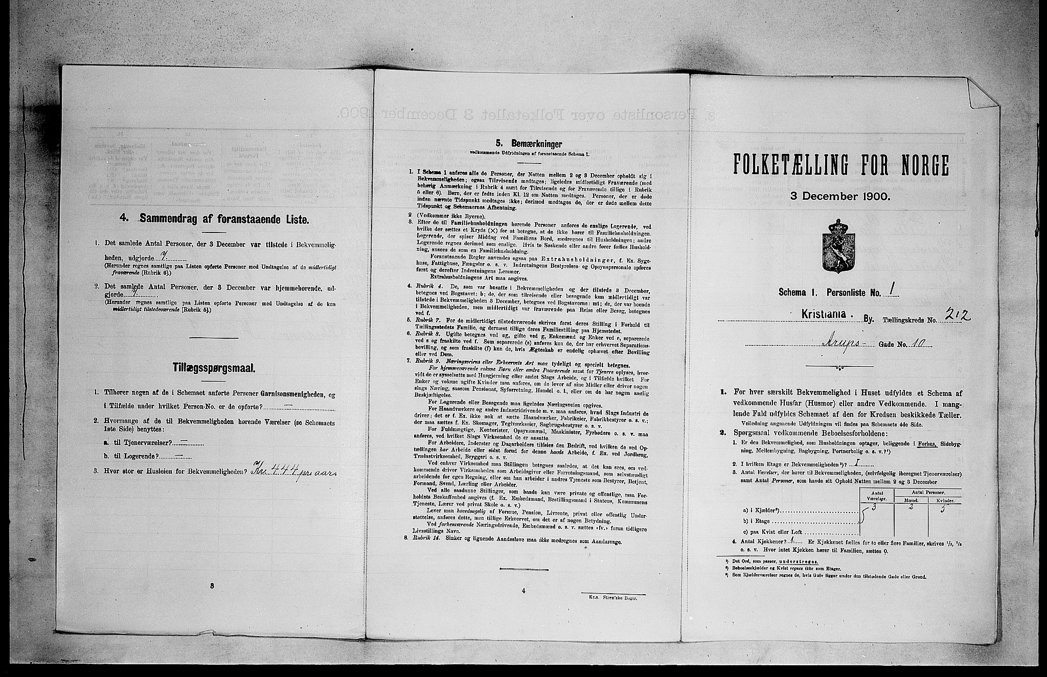SAO, Folketelling 1900 for 0301 Kristiania kjøpstad, 1900, s. 2637
