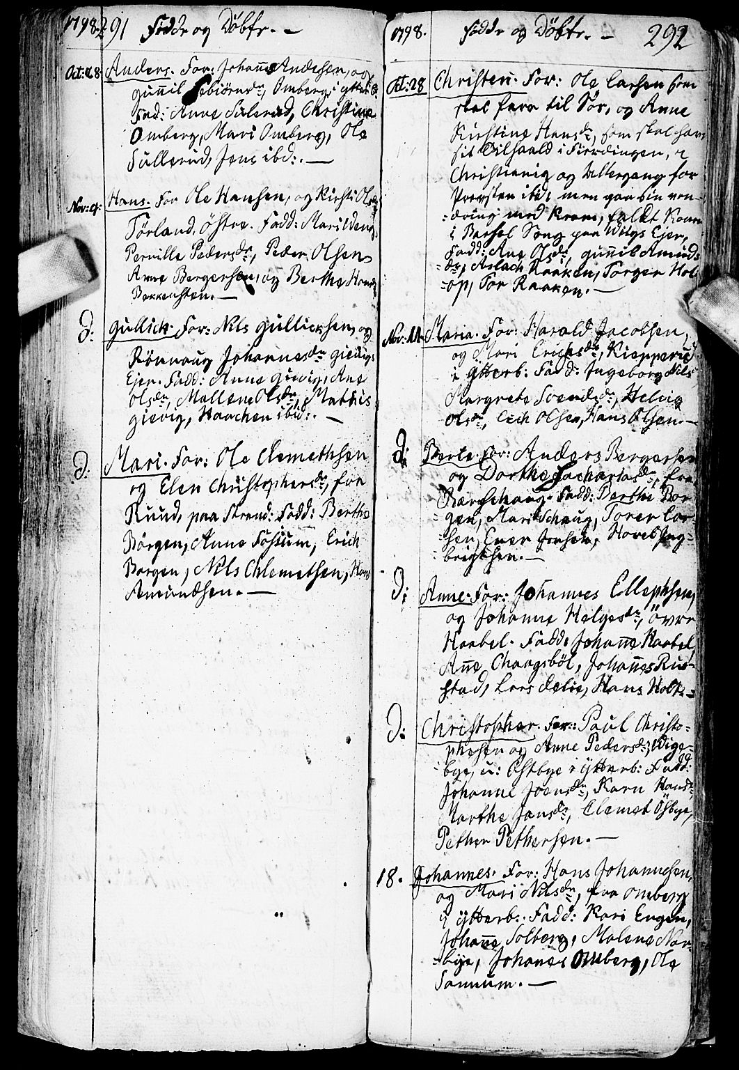 Enebakk prestekontor Kirkebøker, SAO/A-10171c/F/Fa/L0002: Ministerialbok nr. I 2, 1755-1806, s. 291-292