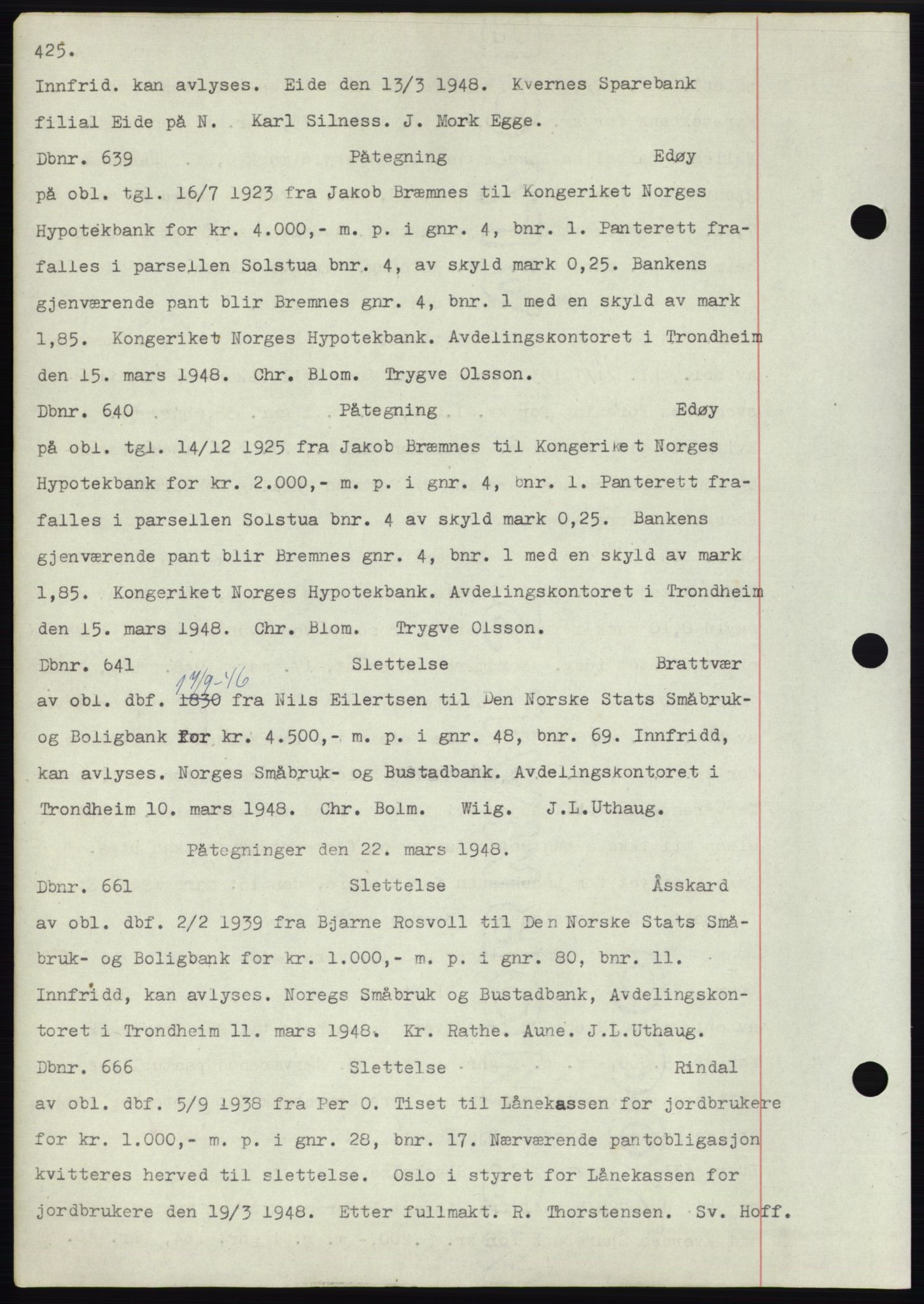 Nordmøre sorenskriveri, SAT/A-4132/1/2/2Ca: Pantebok nr. C82b, 1946-1951, Dagboknr: 639/1948