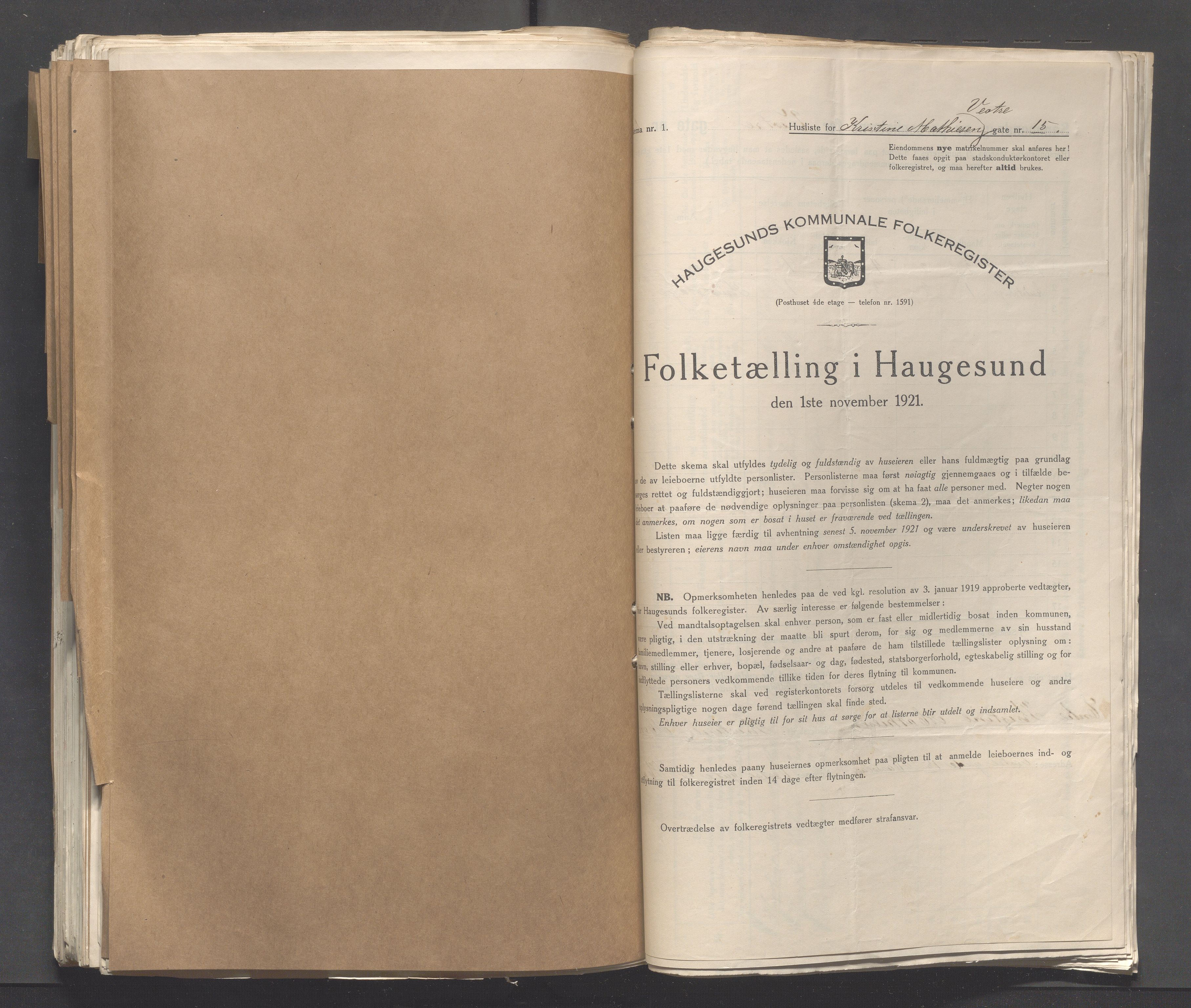 IKAR, Kommunal folketelling 1.11.1921 for Haugesund, 1921, s. 6589