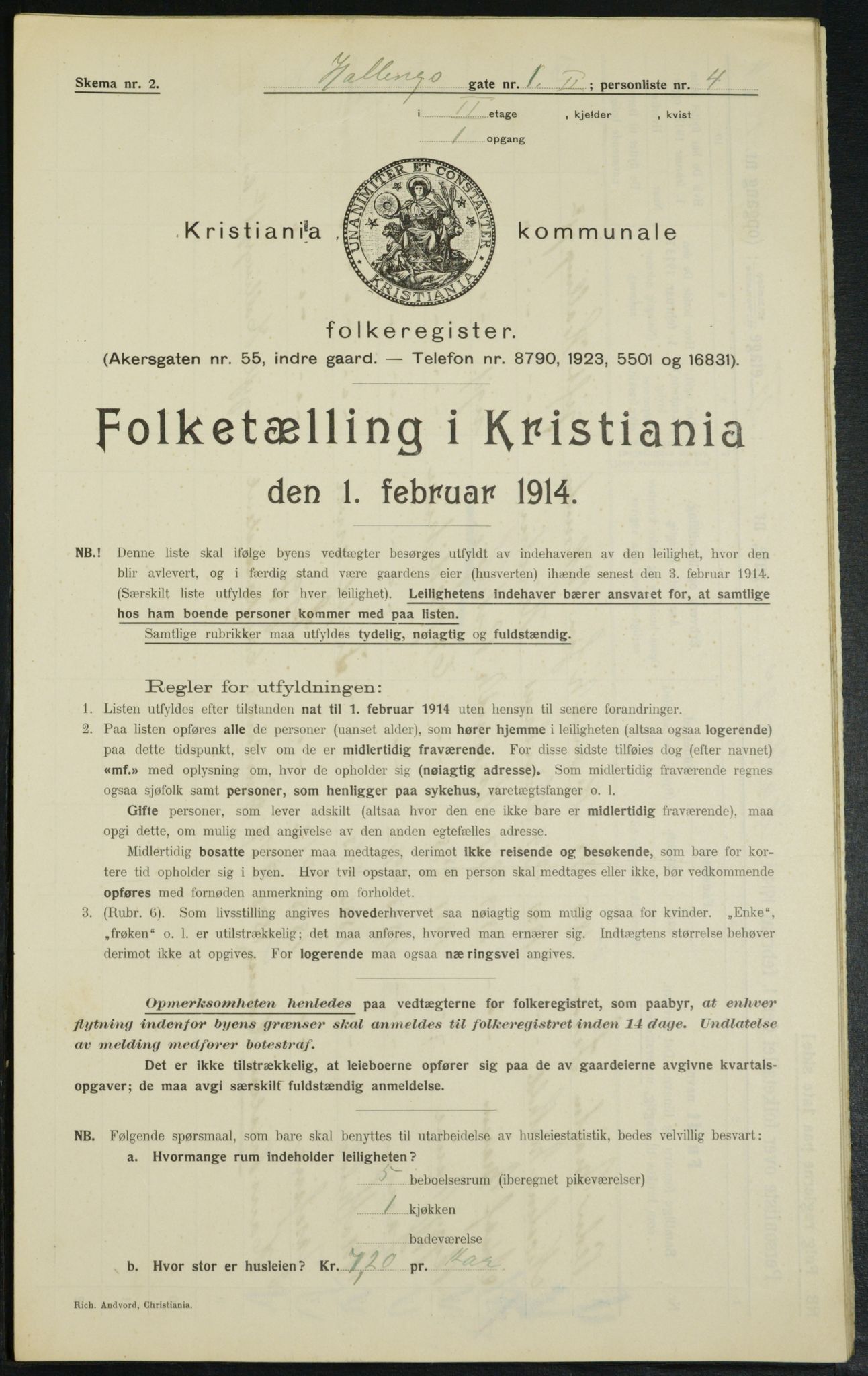 OBA, Kommunal folketelling 1.2.1914 for Kristiania, 1914, s. 34113