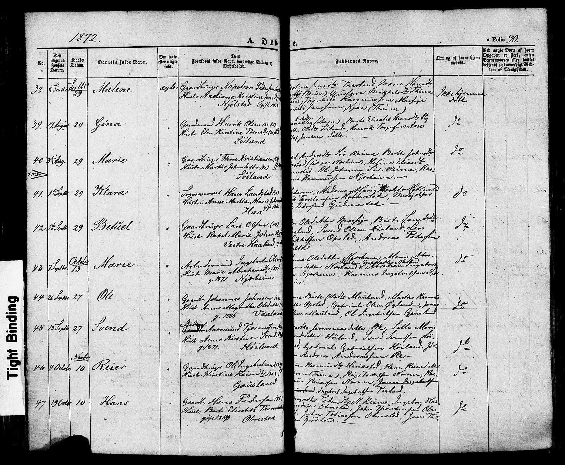 Hå sokneprestkontor, AV/SAST-A-101801/001/30BA/L0008: Ministerialbok nr. A 7, 1853-1878, s. 90