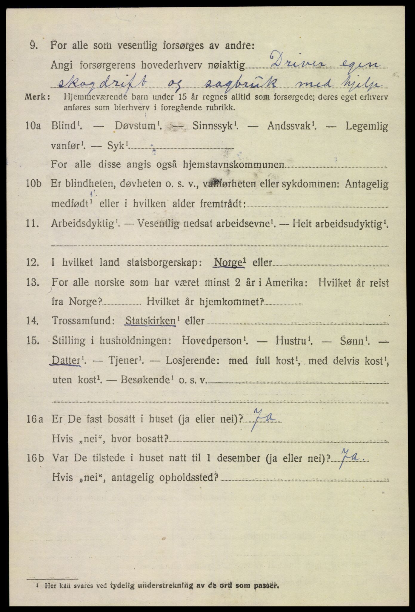 SAK, Folketelling 1920 for 0936 Hornnes herred, 1920, s. 1568
