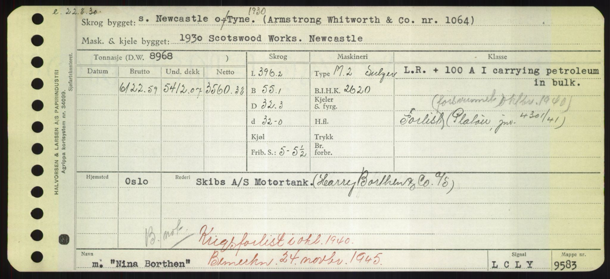 Sjøfartsdirektoratet med forløpere, Skipsmålingen, RA/S-1627/H/Hd/L0026: Fartøy, N-Norhol, s. 221