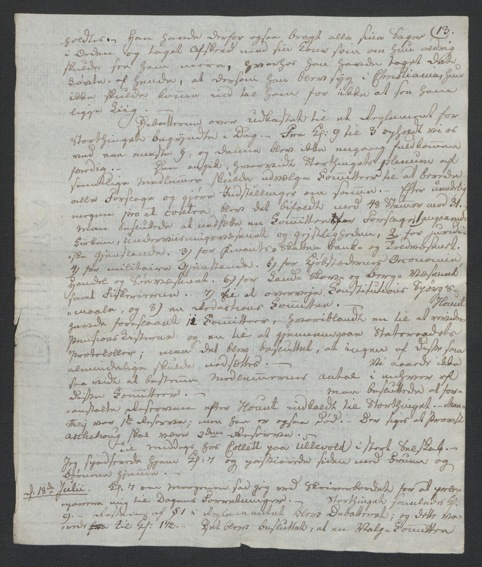 Christie, Wilhelm Frimann Koren, AV/RA-PA-0014/F/L0005: Christies dokumenter fra Stortinget, 1815-1816, s. 43