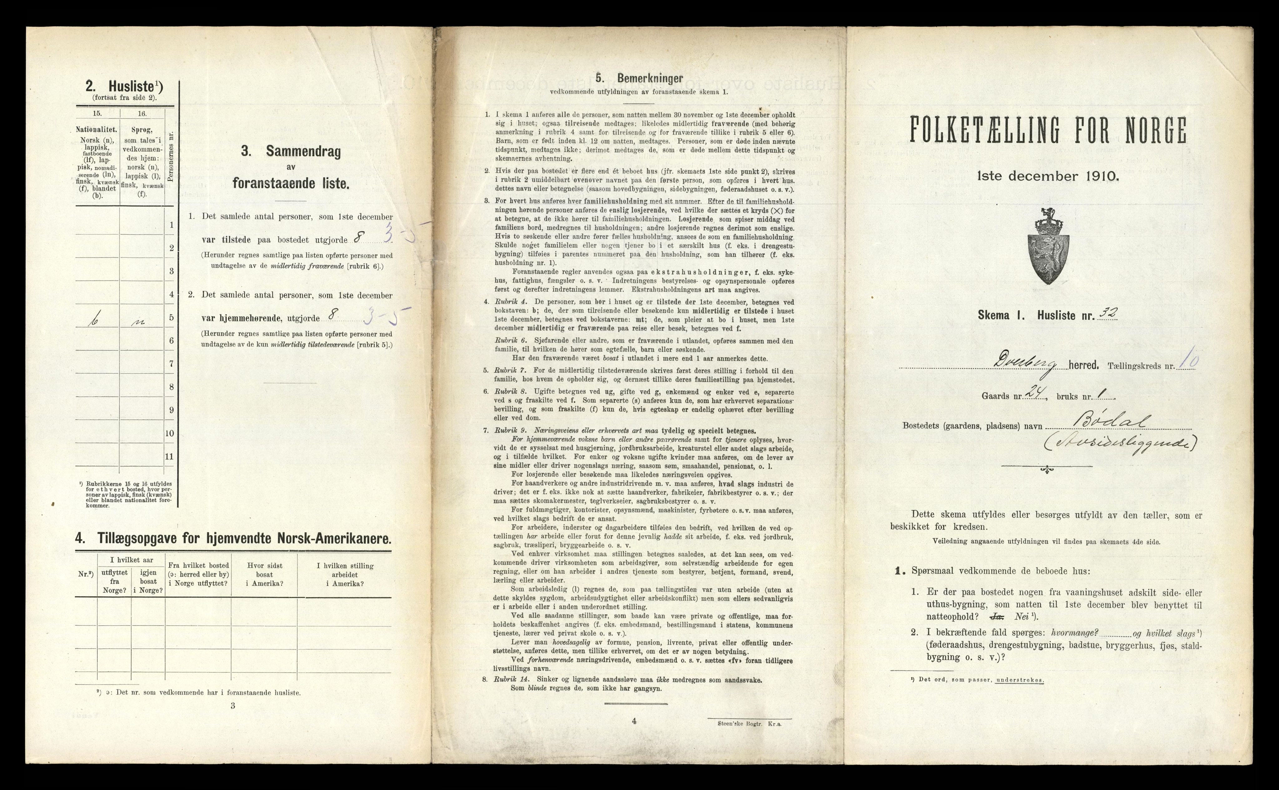 RA, Folketelling 1910 for 1872 Dverberg herred, 1910, s. 886