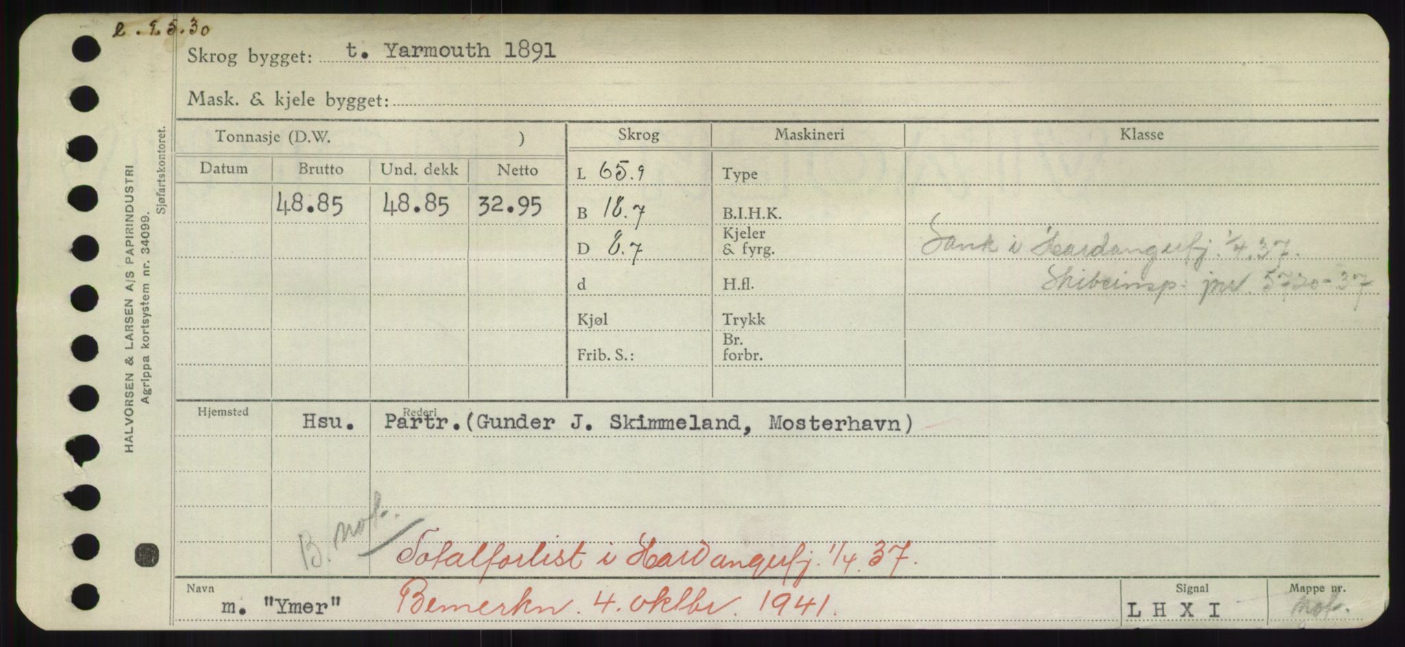 Sjøfartsdirektoratet med forløpere, Skipsmålingen, RA/S-1627/H/Hd/L0041: Fartøy, Vi-Ås, s. 453