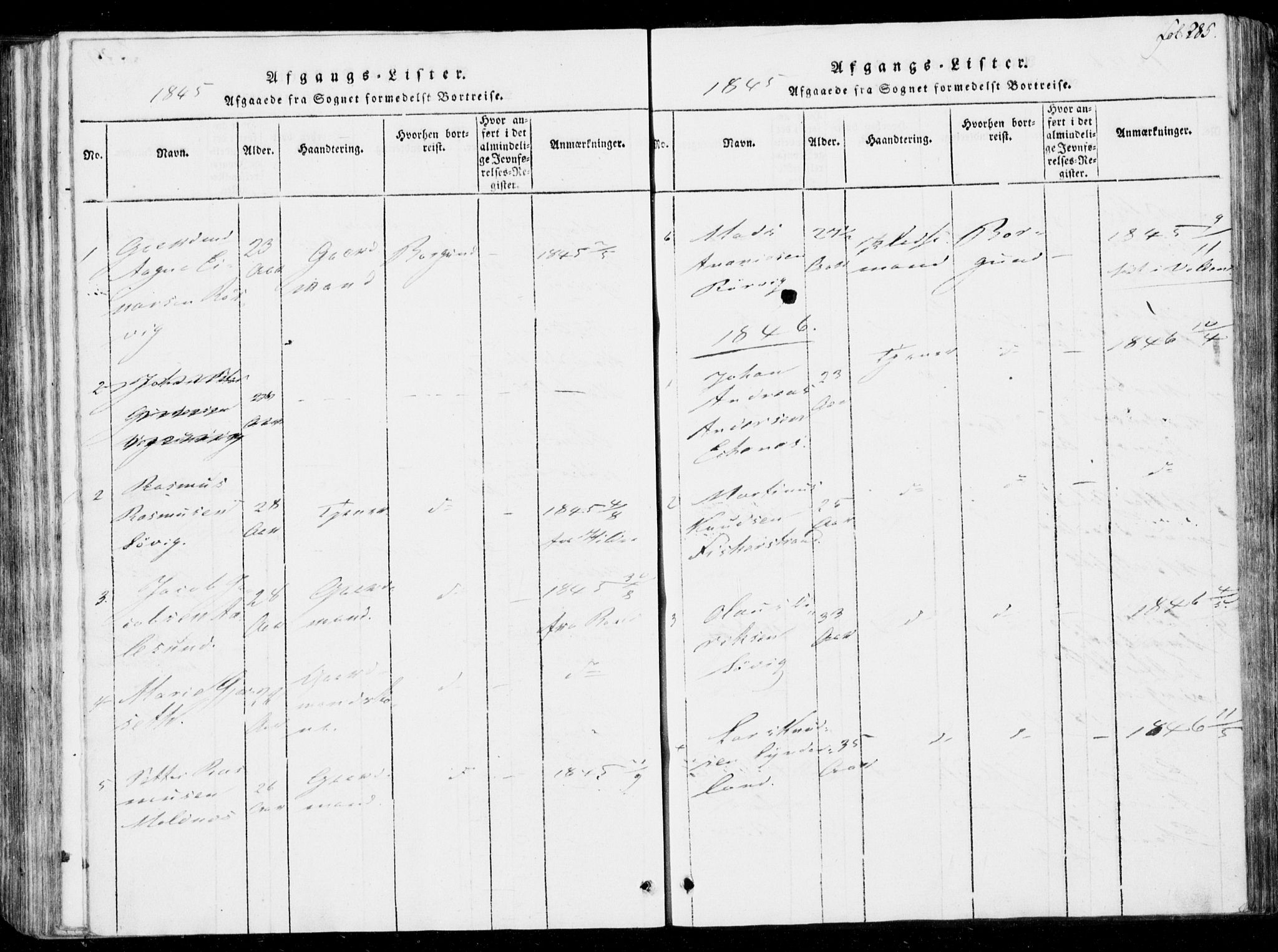 Ministerialprotokoller, klokkerbøker og fødselsregistre - Møre og Romsdal, SAT/A-1454/537/L0517: Ministerialbok nr. 537A01, 1818-1862, s. 285