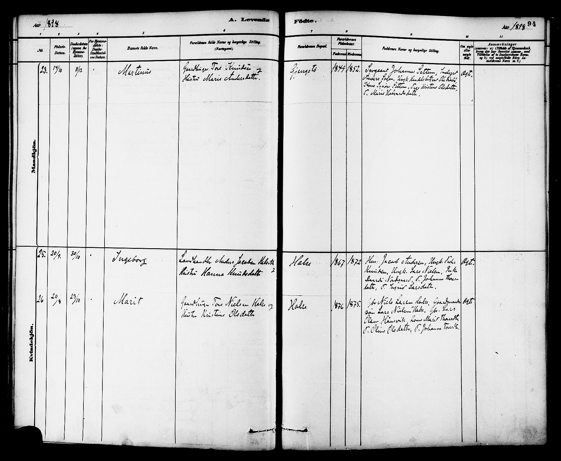 Ministerialprotokoller, klokkerbøker og fødselsregistre - Møre og Romsdal, AV/SAT-A-1454/576/L0885: Ministerialbok nr. 576A03, 1880-1898, s. 94