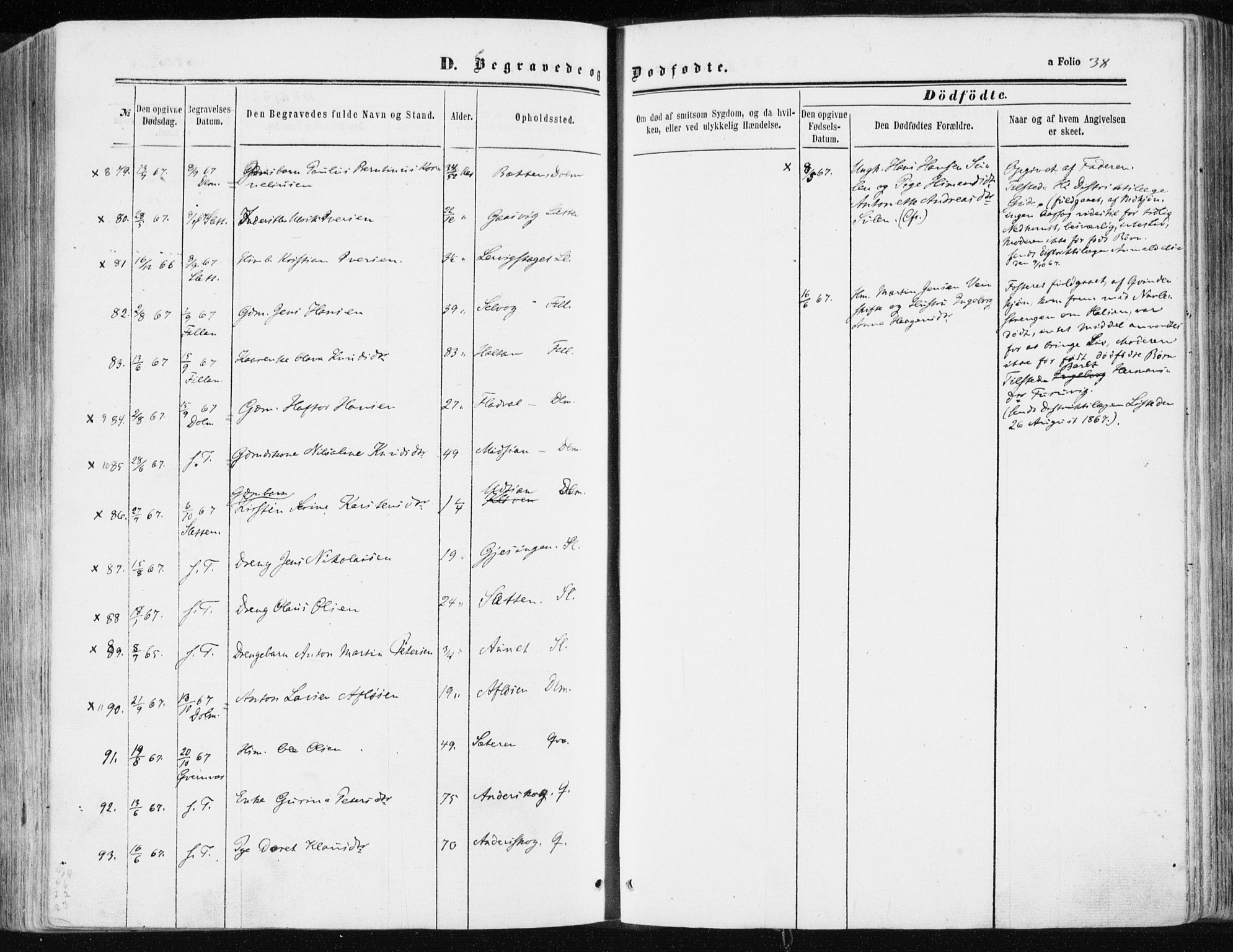 Ministerialprotokoller, klokkerbøker og fødselsregistre - Sør-Trøndelag, SAT/A-1456/634/L0531: Ministerialbok nr. 634A07, 1861-1870, s. 38