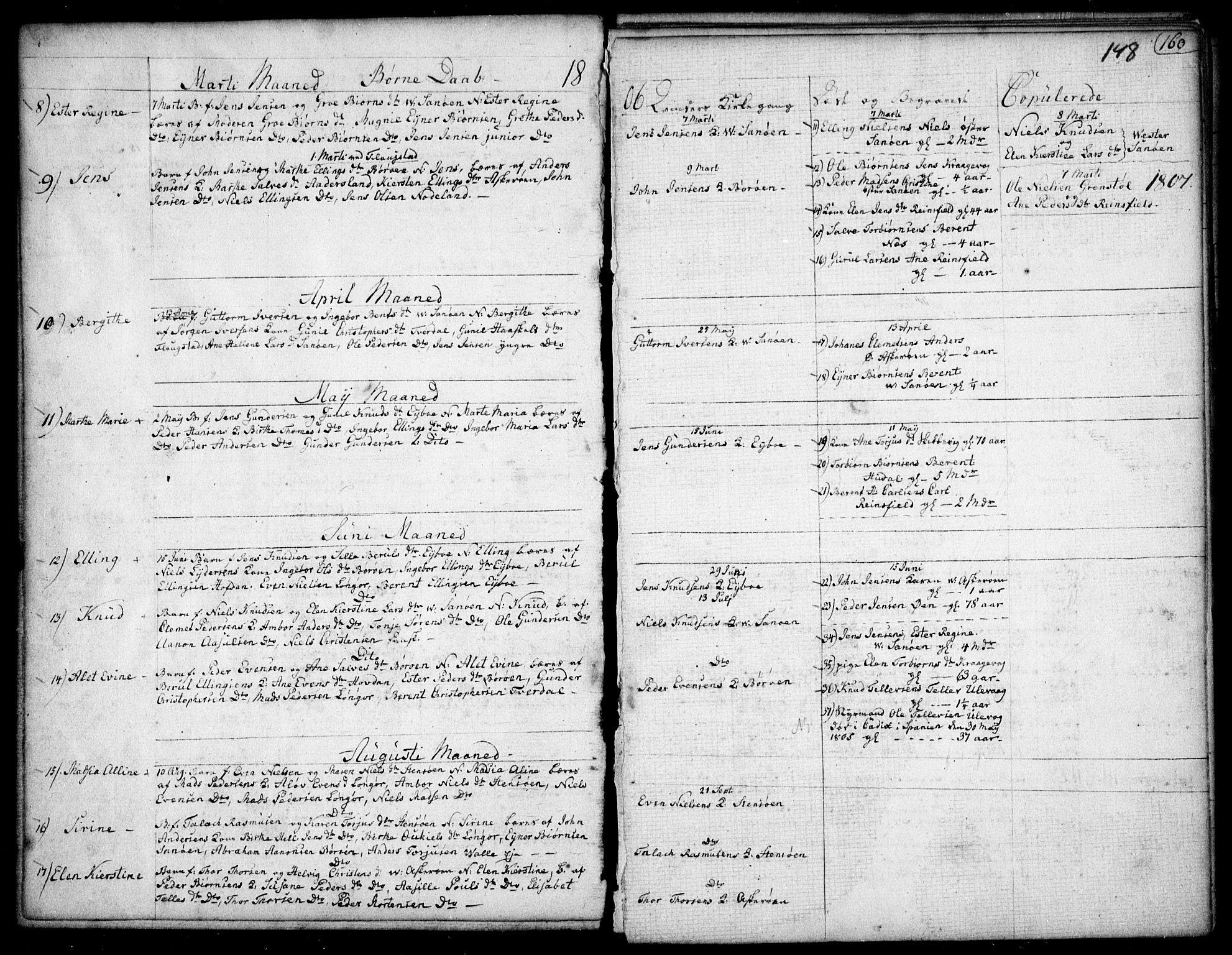 Dypvåg sokneprestkontor, AV/SAK-1111-0007/F/Fb/Fba/L0007: Klokkerbok nr. B 7, 1762-1810, s. 148