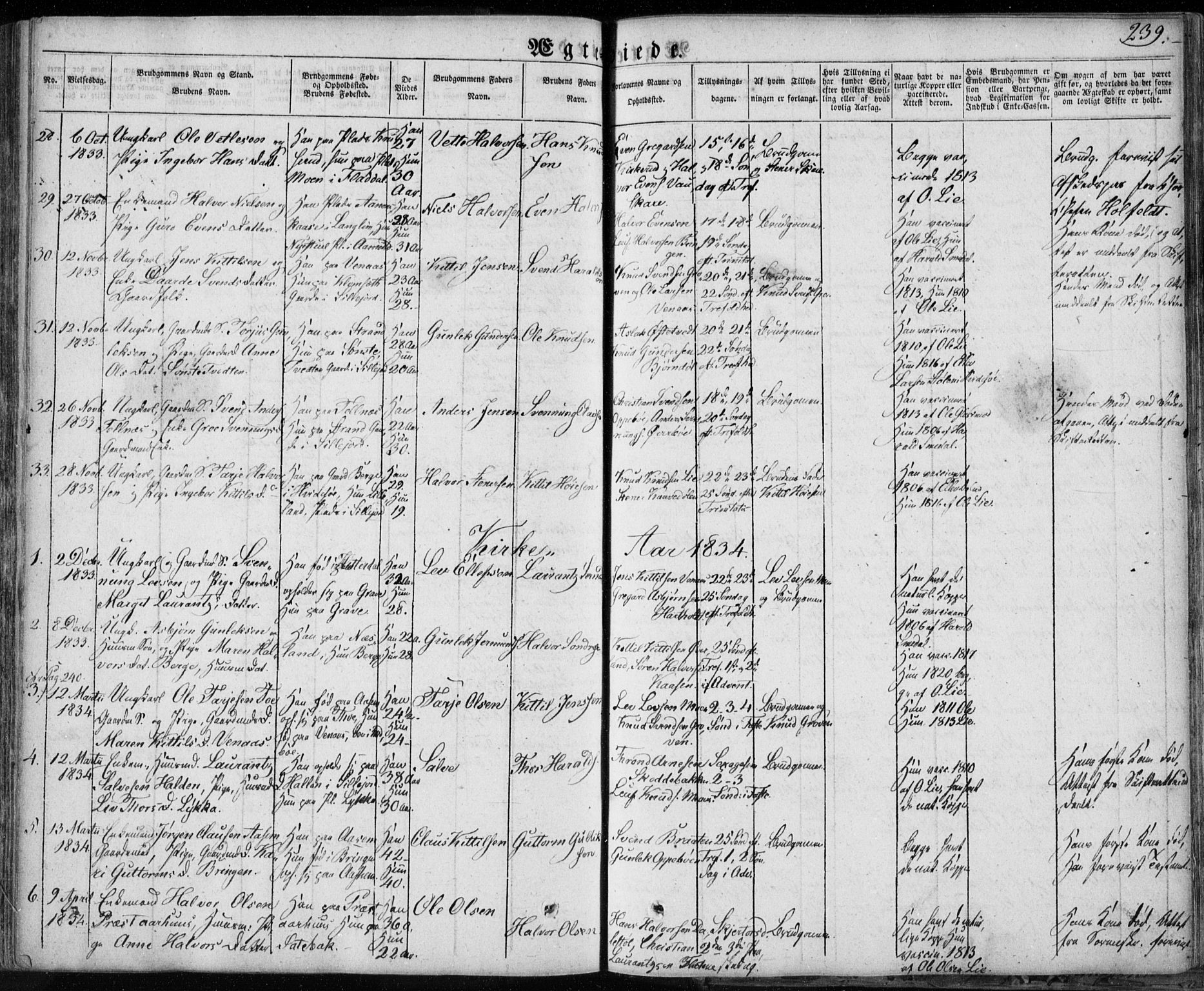 Seljord kirkebøker, AV/SAKO-A-20/F/Fa/L0011: Ministerialbok nr. I 11, 1831-1849, s. 239