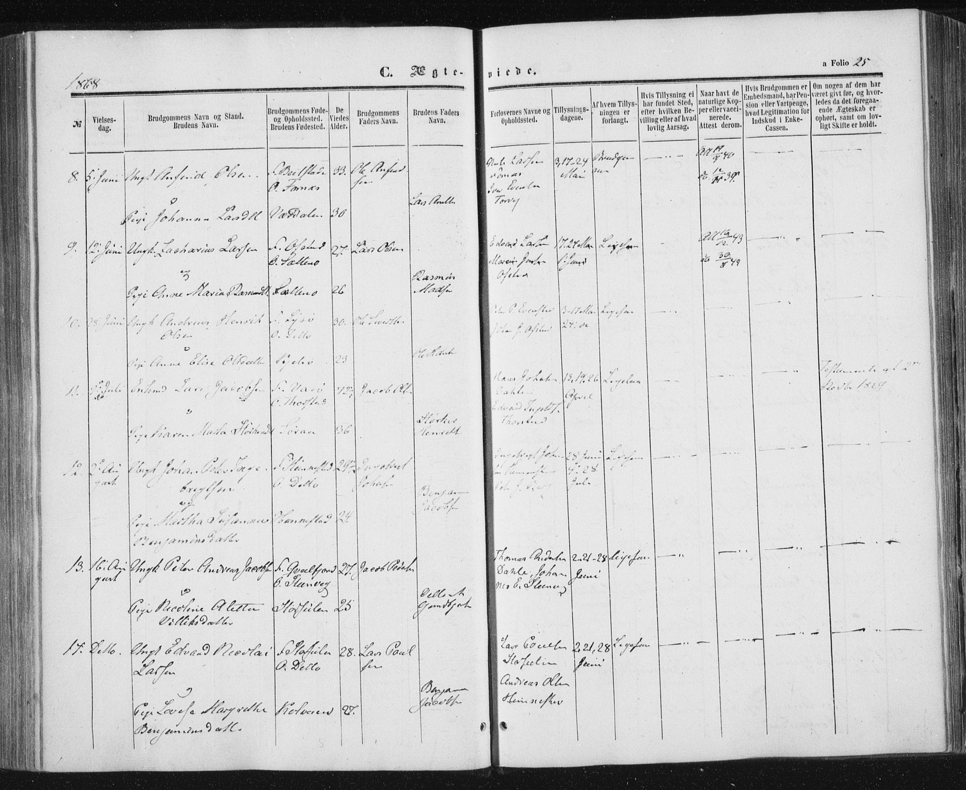 Ministerialprotokoller, klokkerbøker og fødselsregistre - Nord-Trøndelag, SAT/A-1458/784/L0670: Ministerialbok nr. 784A05, 1860-1876, s. 25