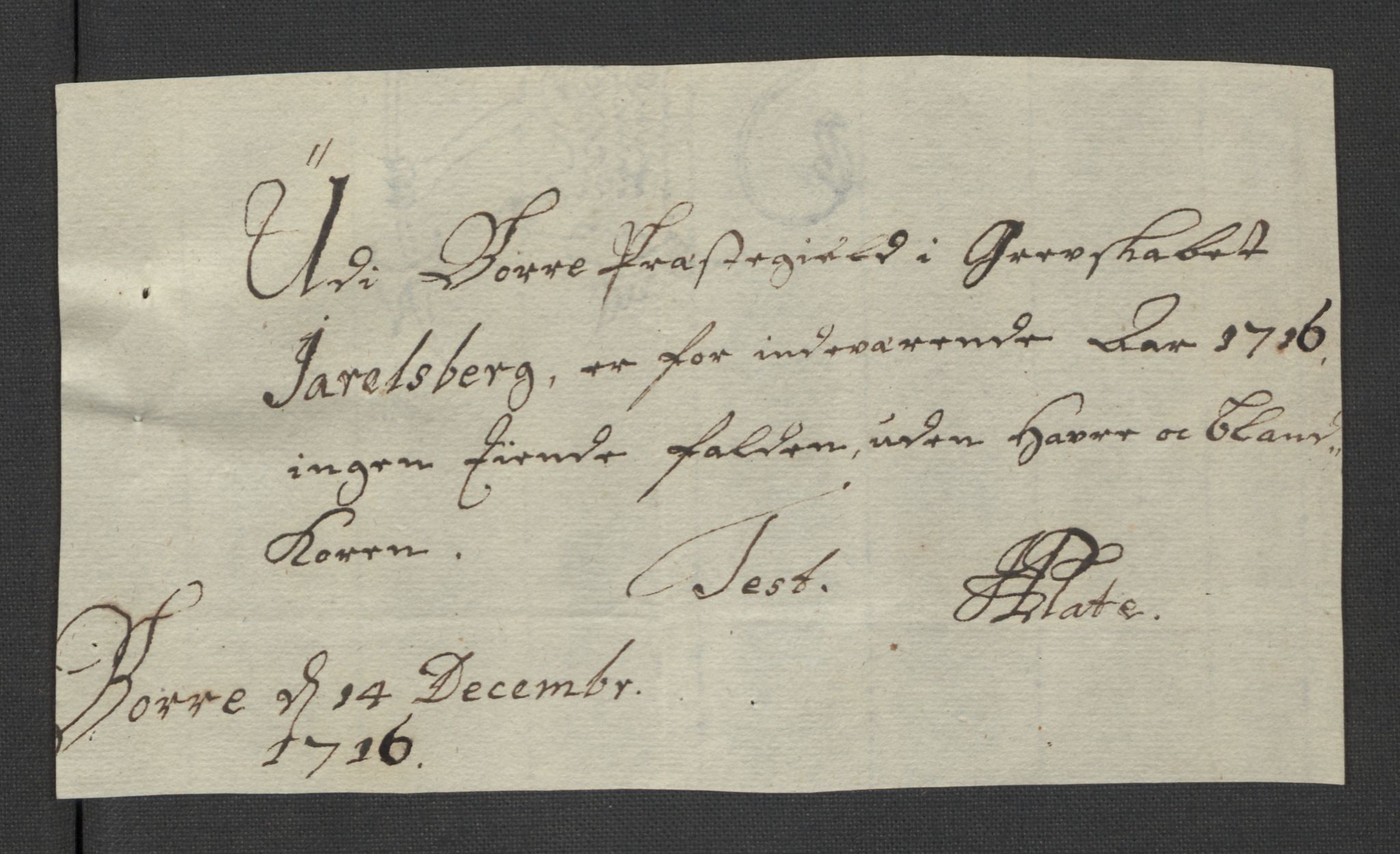 Rentekammeret inntil 1814, Reviderte regnskaper, Fogderegnskap, RA/EA-4092/R32/L1880: Fogderegnskap Jarlsberg grevskap, 1716, s. 116