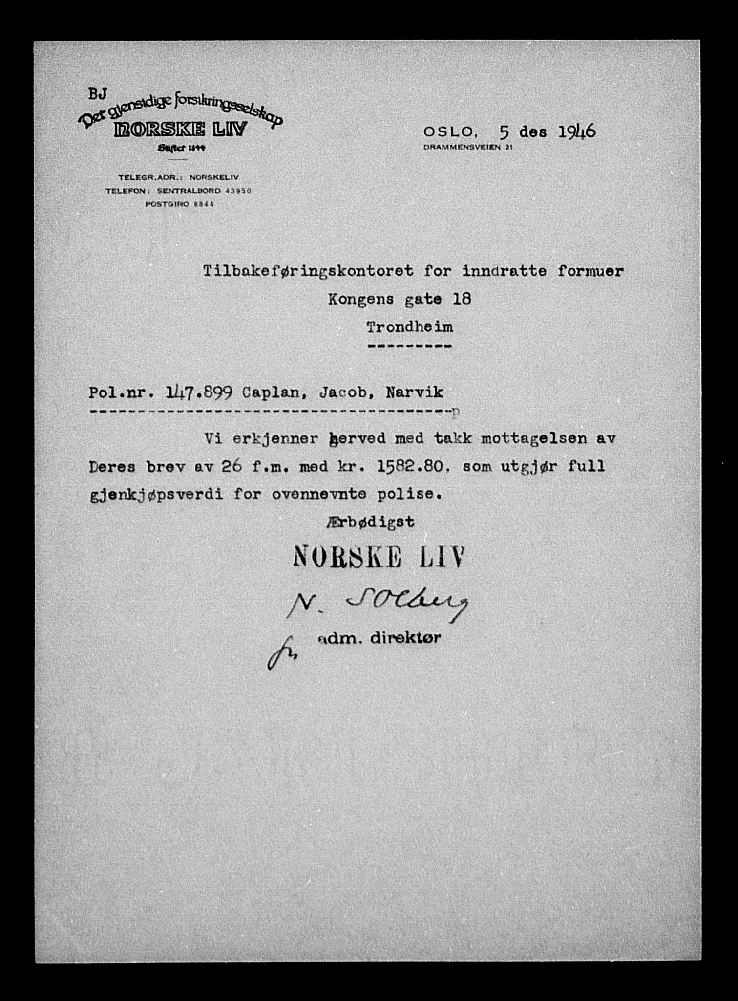 Justisdepartementet, Tilbakeføringskontoret for inndratte formuer, AV/RA-S-1564/H/Hc/Hcb/L0911: --, 1945-1947, s. 424