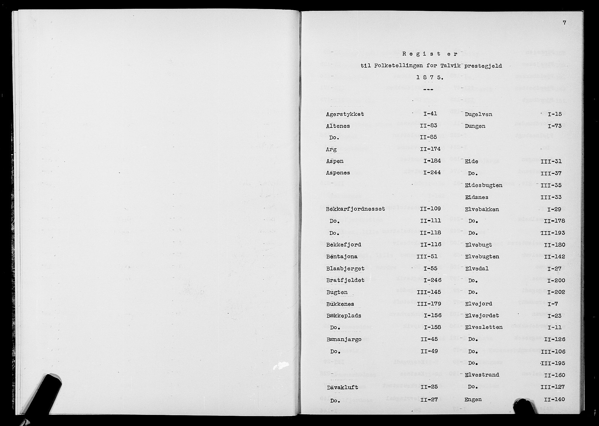 SATØ, Folketelling 1875 for 2013P Talvik prestegjeld, 1875, s. 7