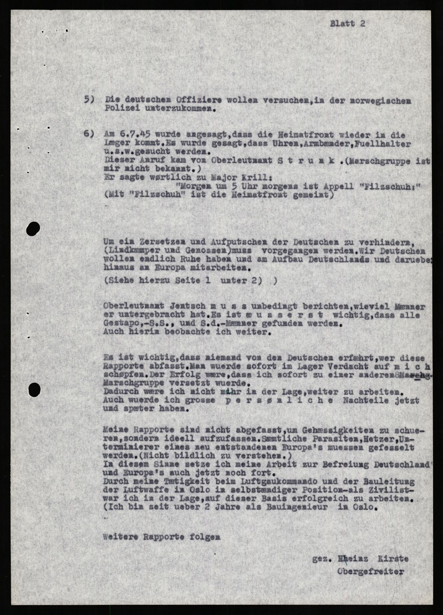 Forsvaret, Forsvarets overkommando II, AV/RA-RAFA-3915/D/Db/L0016: CI Questionaires. Tyske okkupasjonsstyrker i Norge. Tyskere., 1945-1946, s. 793