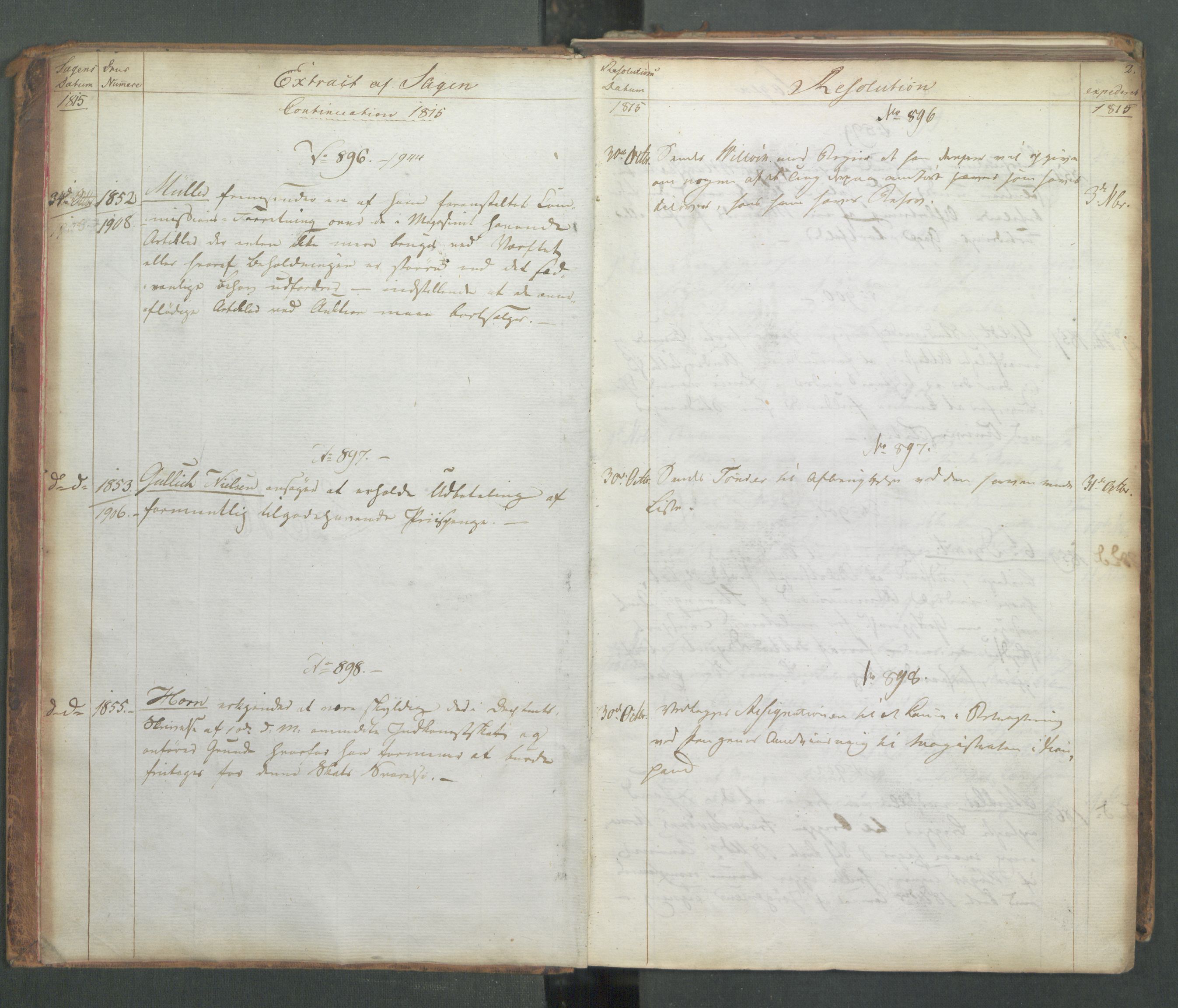 Marinedepartementet/ Marine- og postdepartementet, RA/RAFA-3792/C/L0003: 7de Departements Journal, 1815-1816, s. 2