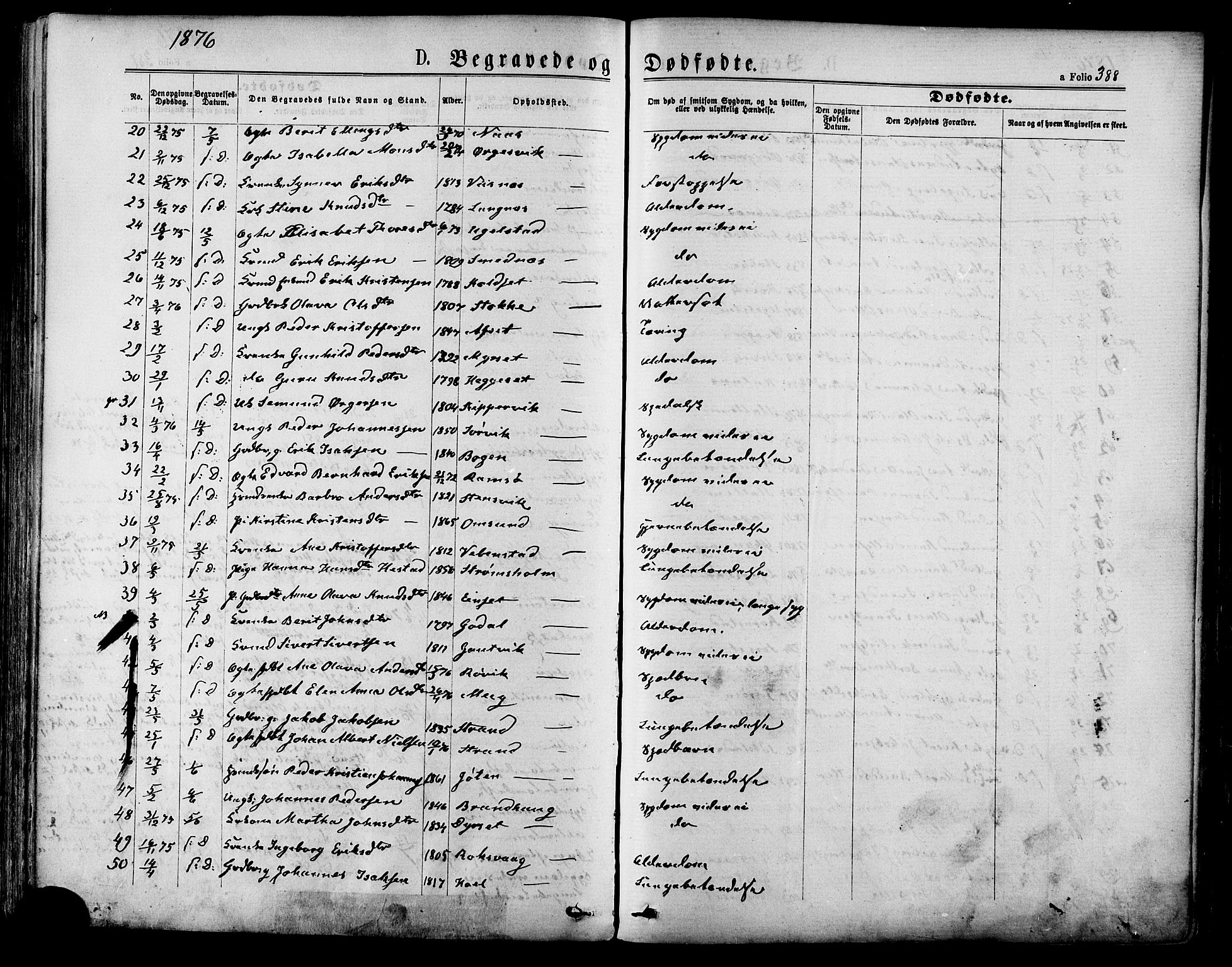 Ministerialprotokoller, klokkerbøker og fødselsregistre - Møre og Romsdal, SAT/A-1454/568/L0805: Ministerialbok nr. 568A12 /1, 1869-1884, s. 388