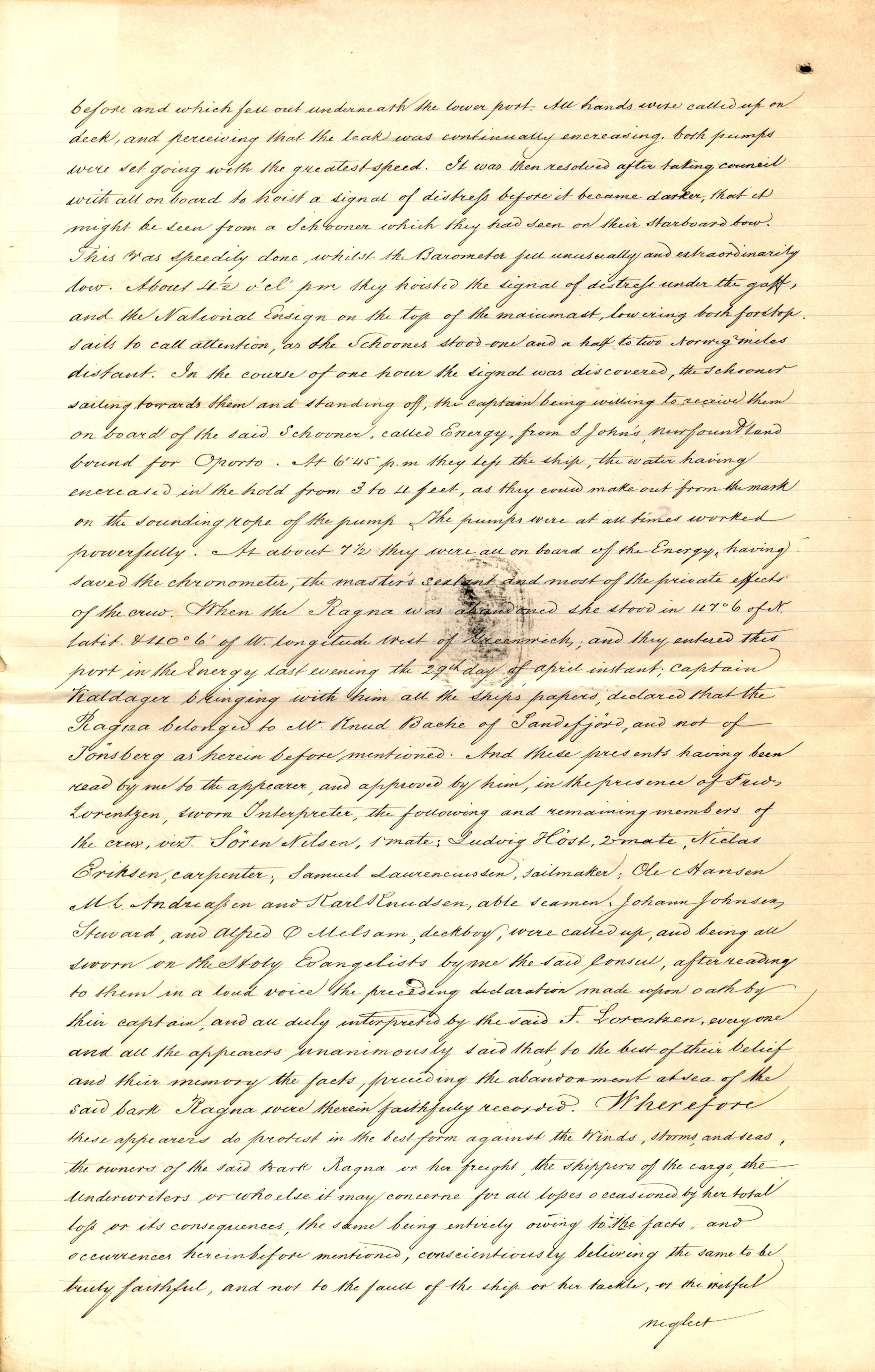 Pa 63 - Østlandske skibsassuranceforening, VEMU/A-1079/G/Ga/L0021/0002: Havaridokumenter / Isbaaden, Ragna, Sylphiden, Nyassa, 1887, s. 36