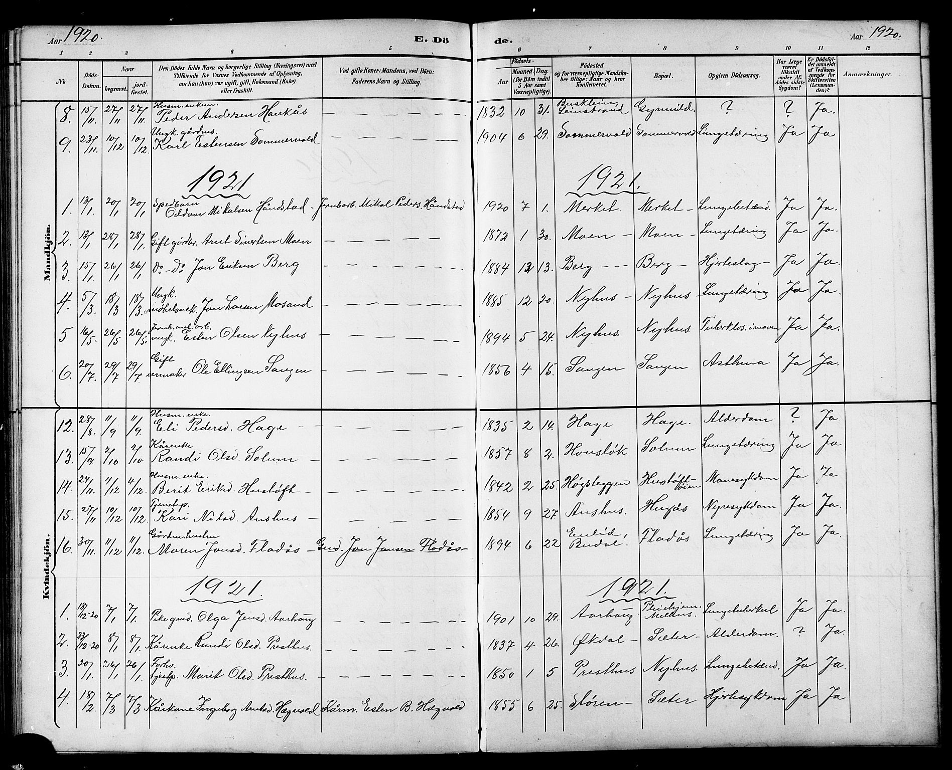 Ministerialprotokoller, klokkerbøker og fødselsregistre - Sør-Trøndelag, SAT/A-1456/689/L1044: Klokkerbok nr. 689C03, 1893-1922