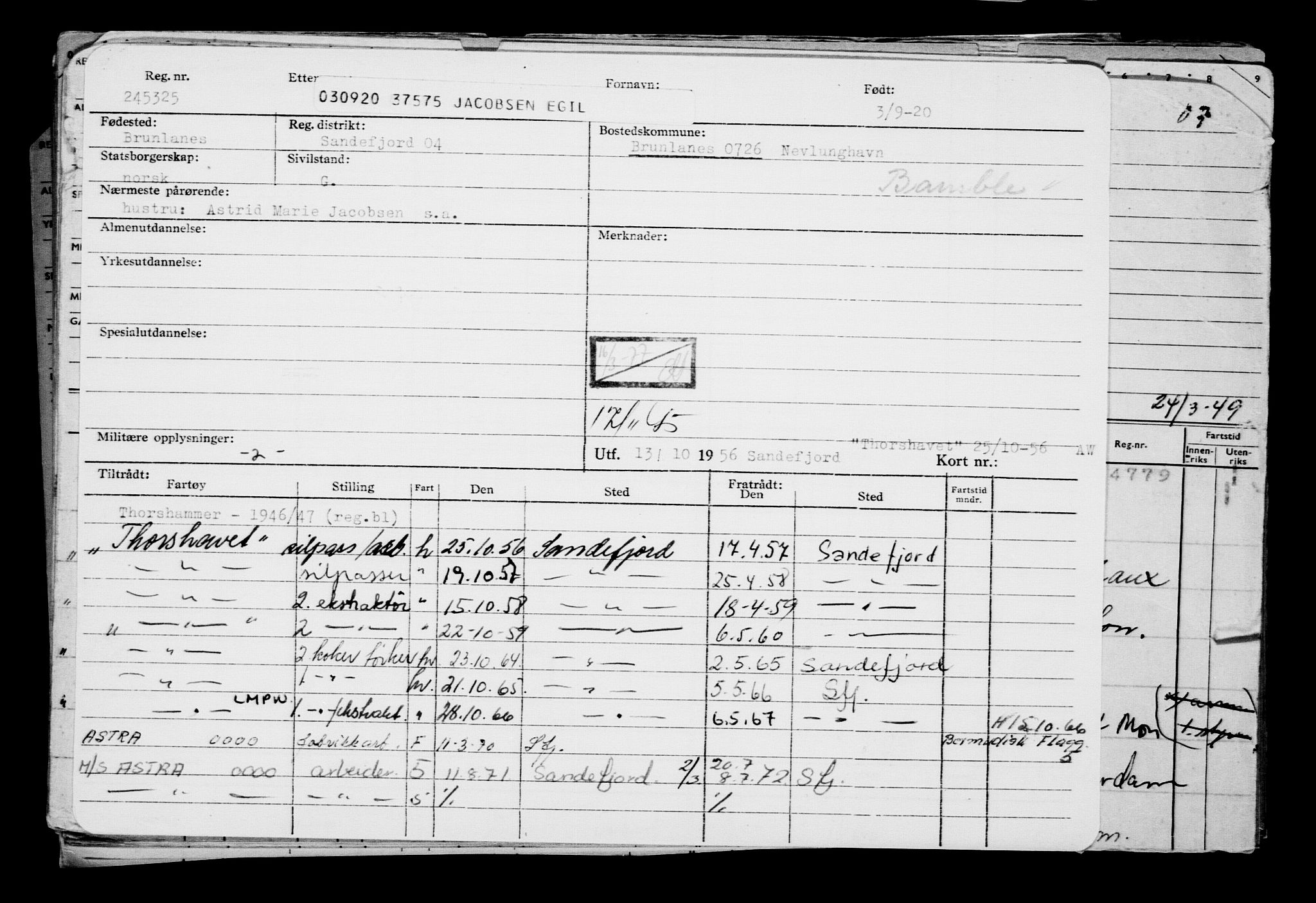 Direktoratet for sjømenn, AV/RA-S-3545/G/Gb/L0185: Hovedkort, 1920, s. 58