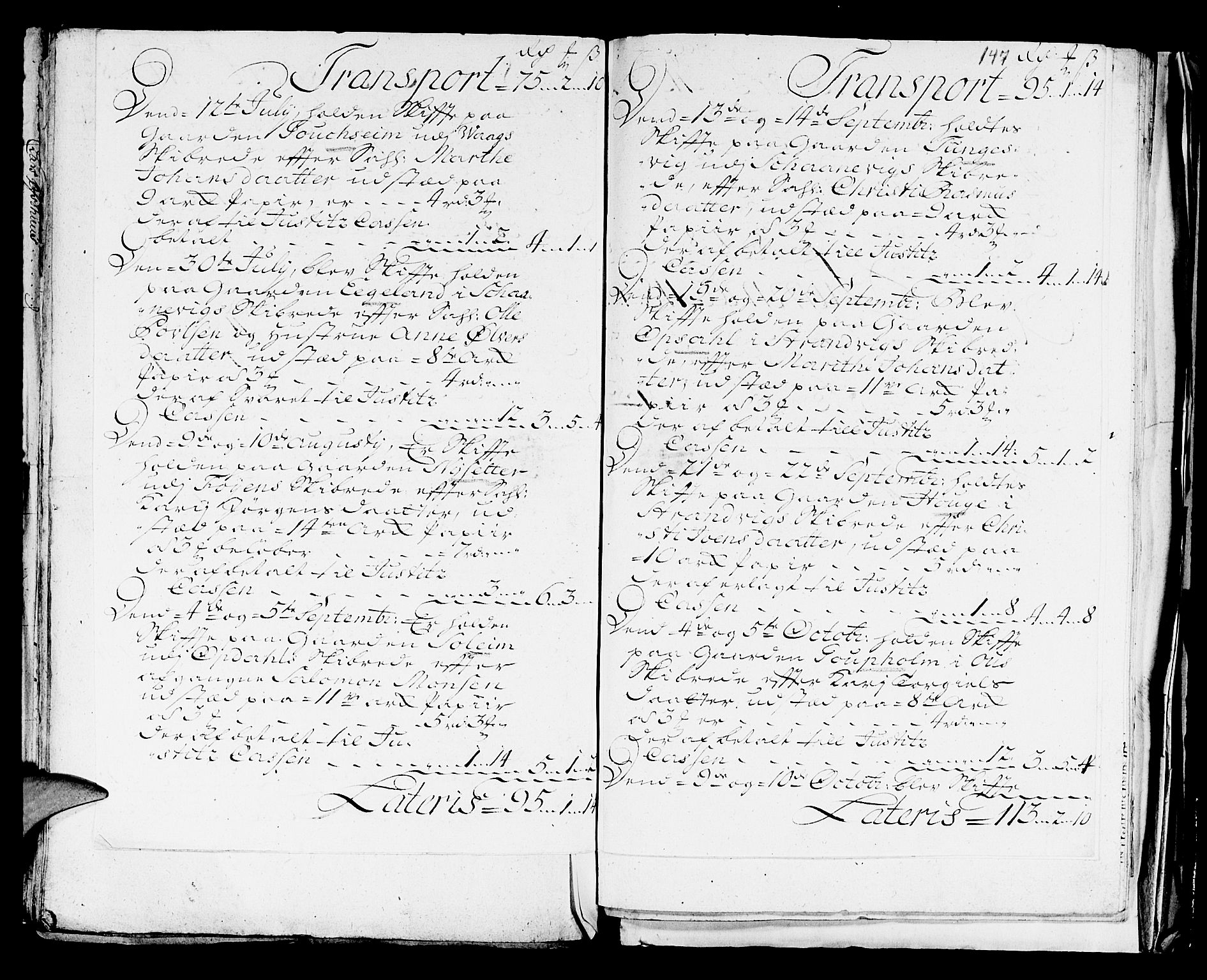 Stiftamtmannen i Bergen, AV/SAB-A-100006/F/Fd/Fdd/0001 / Lnr. 1970 - Sunnhordland, 1731-1745, s. 146b-147a