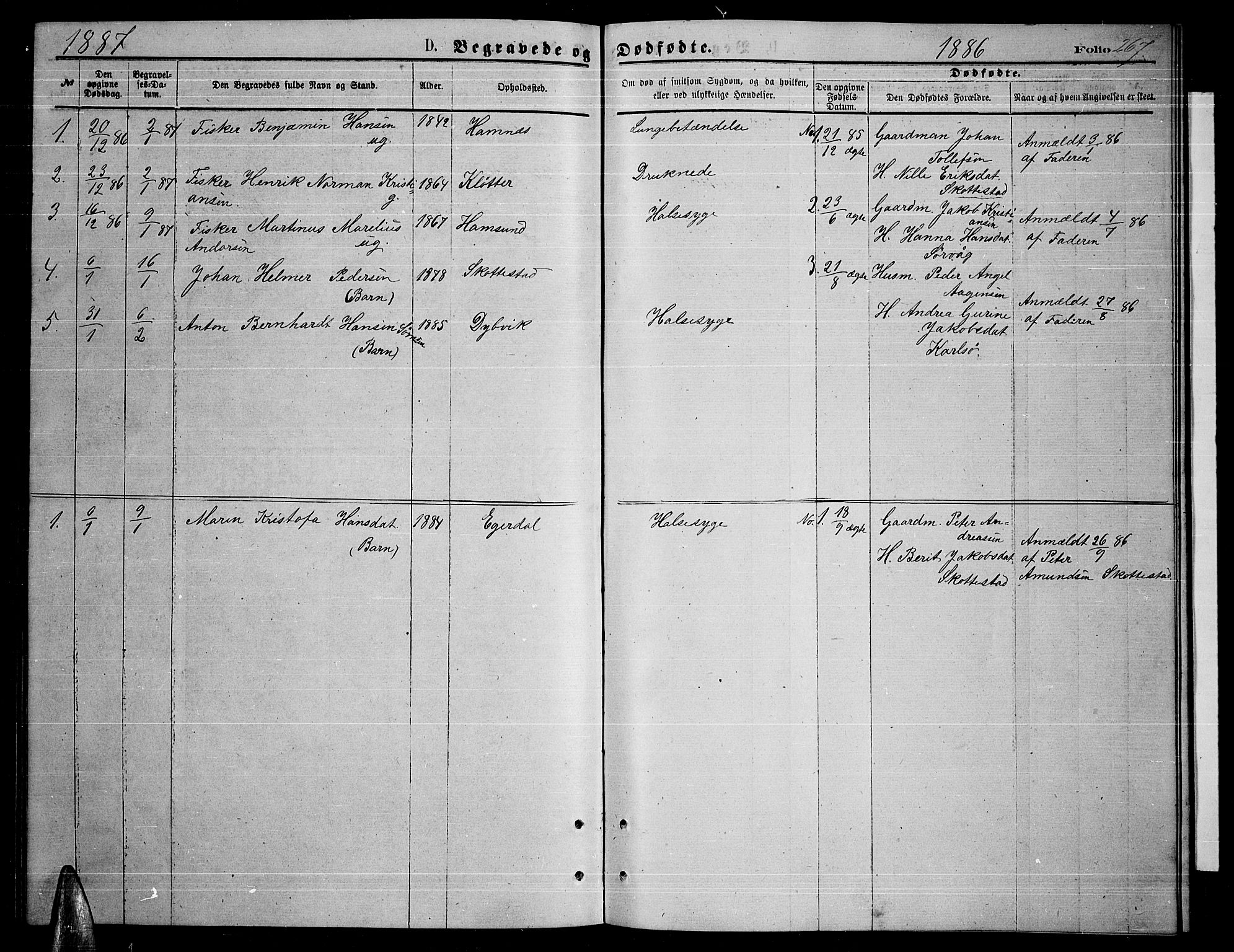 Ministerialprotokoller, klokkerbøker og fødselsregistre - Nordland, AV/SAT-A-1459/859/L0858: Klokkerbok nr. 859C04, 1873-1886, s. 267