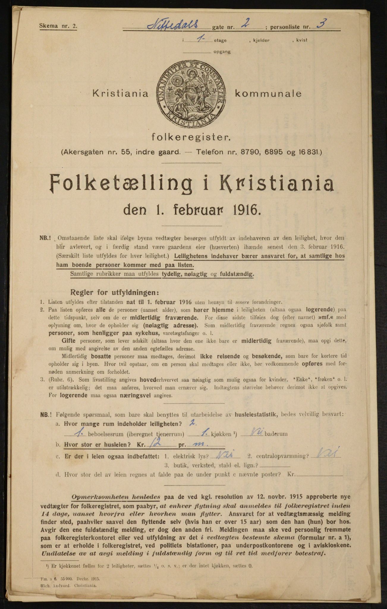 OBA, Kommunal folketelling 1.2.1916 for Kristiania, 1916, s. 73002