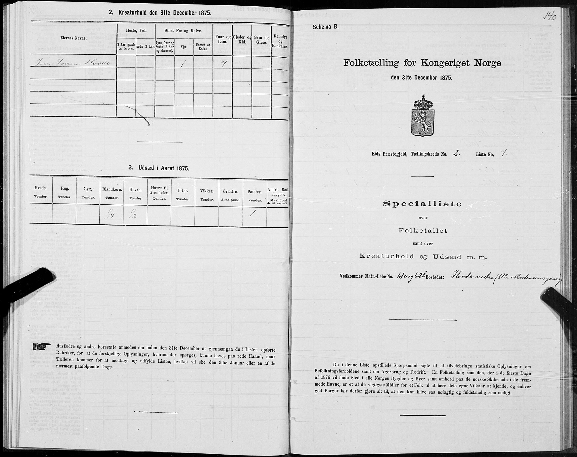 SAT, Folketelling 1875 for 1538P Eid prestegjeld, 1875, s. 1140