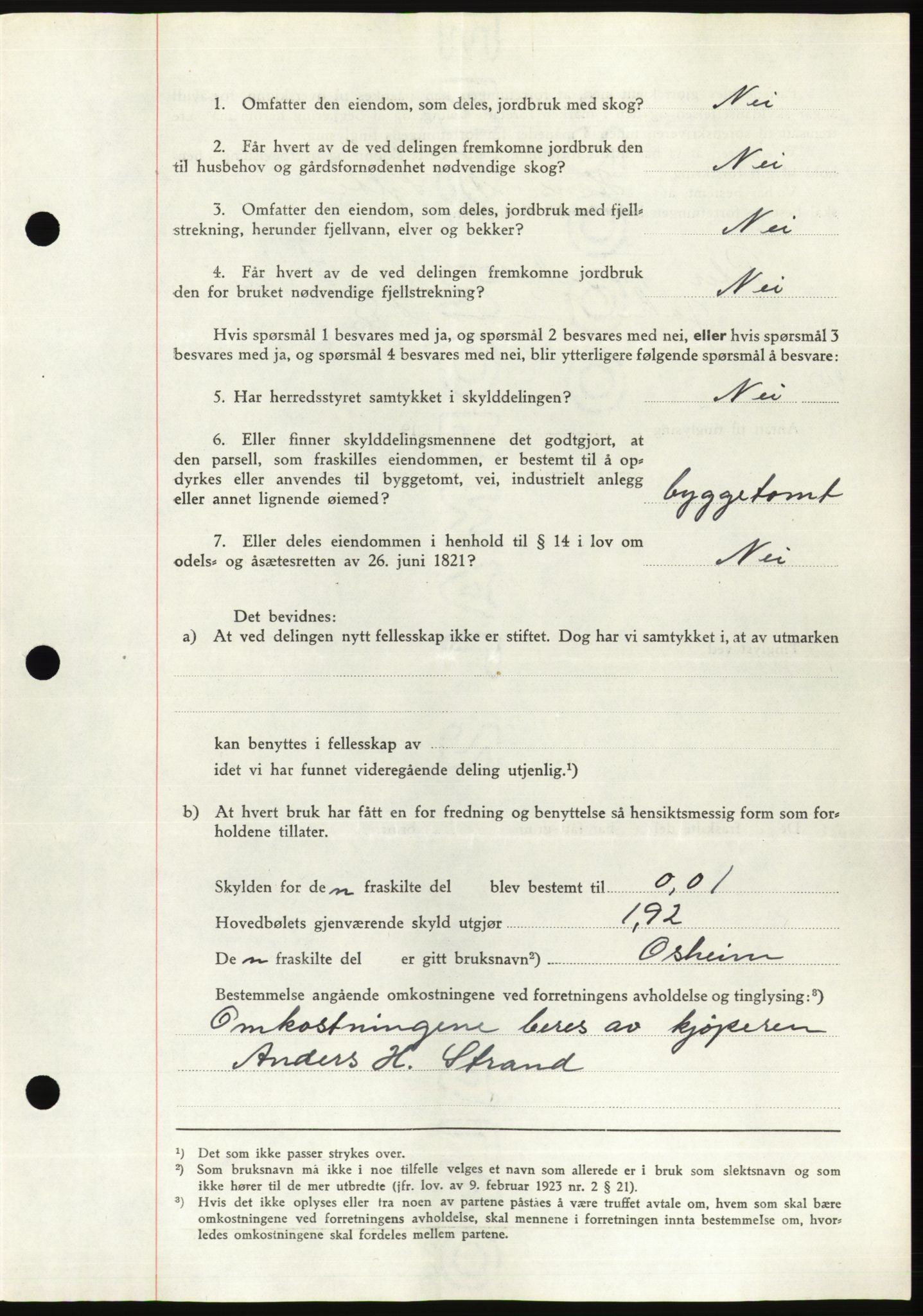 Søre Sunnmøre sorenskriveri, AV/SAT-A-4122/1/2/2C/L0078: Pantebok nr. 4A, 1946-1946, Dagboknr: 405/1946