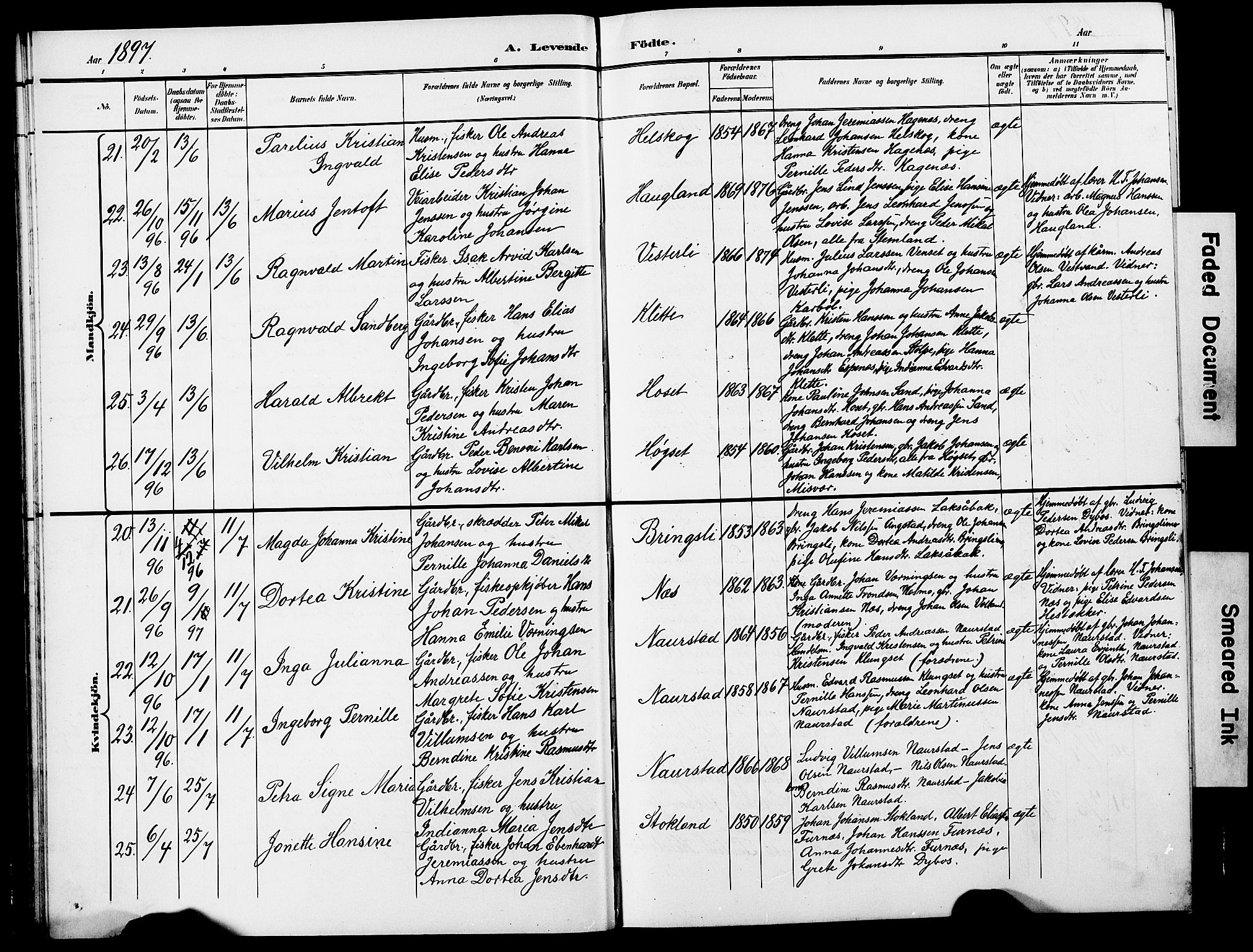 Ministerialprotokoller, klokkerbøker og fødselsregistre - Nordland, AV/SAT-A-1459/852/L0755: Klokkerbok nr. 852C06, 1895-1902