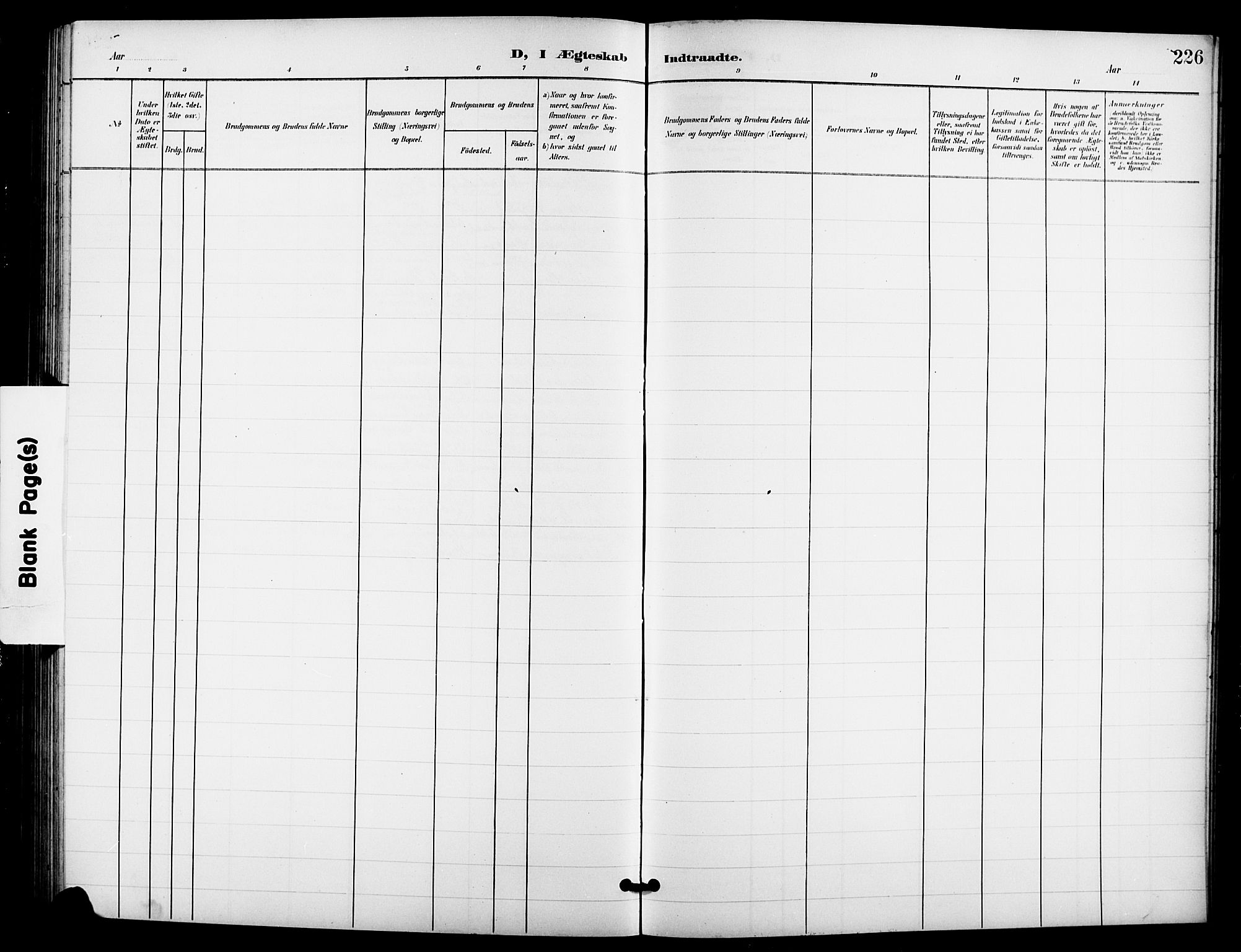Nes kirkebøker, SAKO/A-236/G/Ga/L0004: Klokkerbok nr. I 4, 1900-1925, s. 226