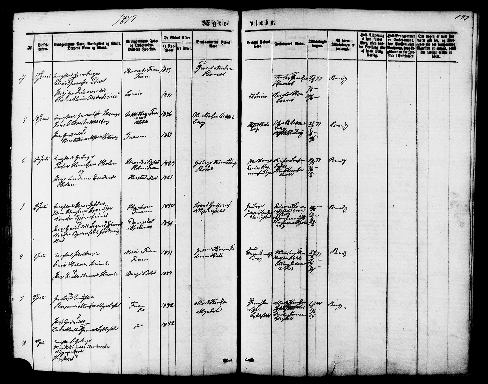 Ministerialprotokoller, klokkerbøker og fødselsregistre - Møre og Romsdal, AV/SAT-A-1454/565/L0749: Ministerialbok nr. 565A03, 1871-1886, s. 197