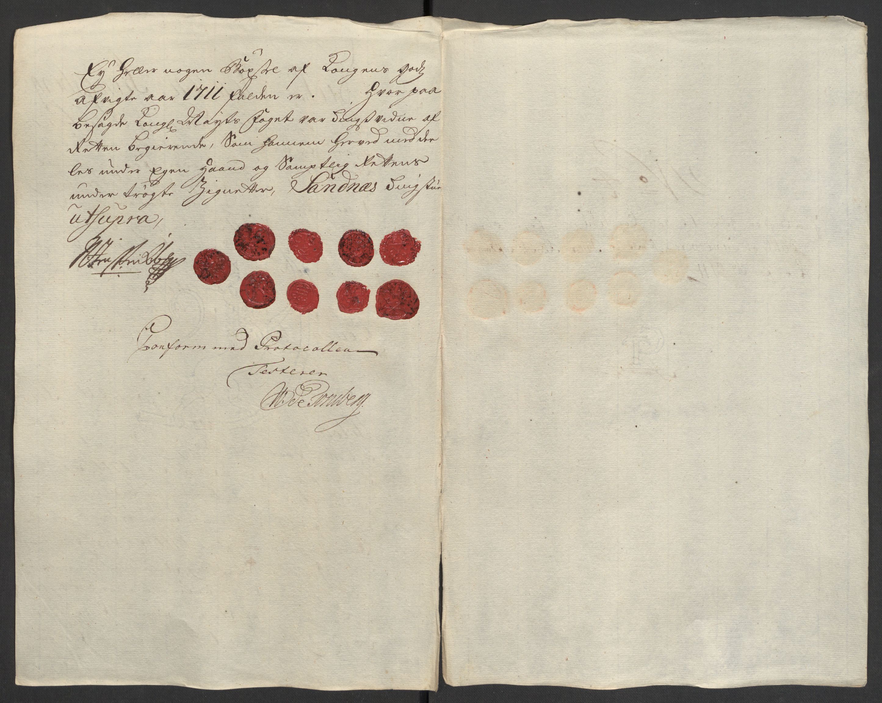 Rentekammeret inntil 1814, Reviderte regnskaper, Fogderegnskap, RA/EA-4092/R24/L1586: Fogderegnskap Numedal og Sandsvær, 1711, s. 42