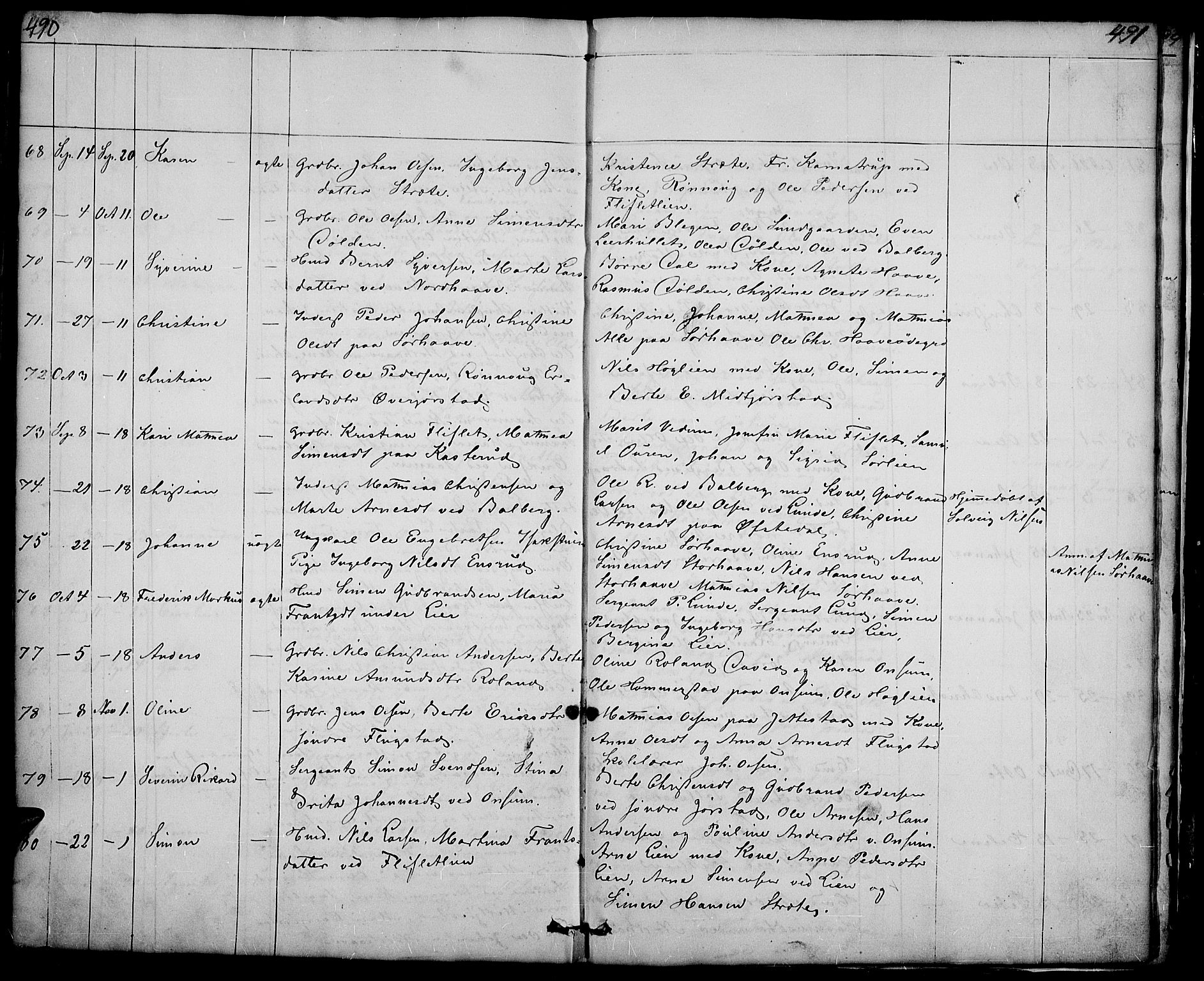 Fåberg prestekontor, AV/SAH-PREST-086/H/Ha/Hab/L0005: Klokkerbok nr. 5, 1837-1864, s. 490-491