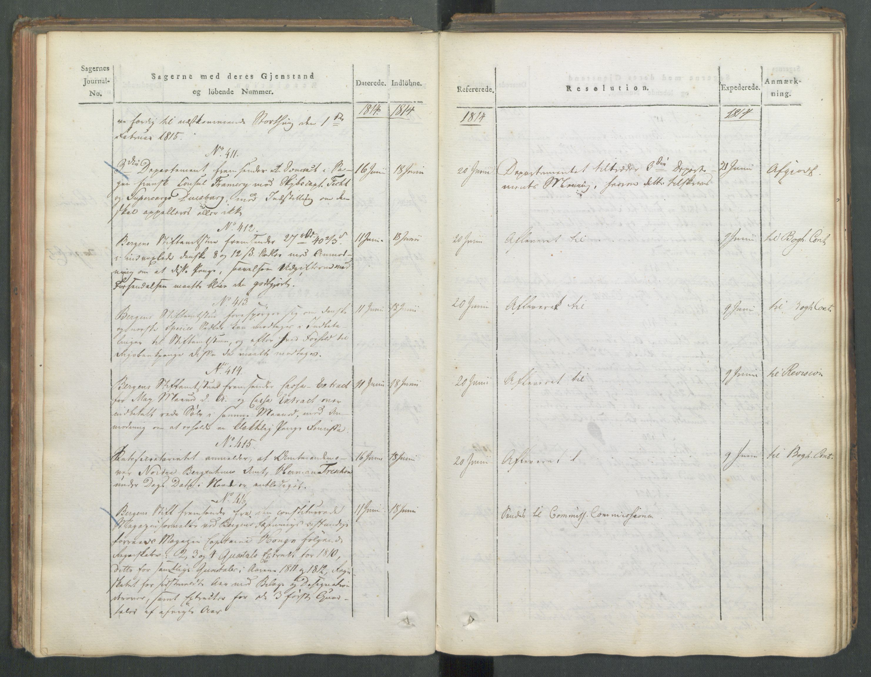 Departementene i 1814, AV/RA-S-3899/Fa/L0008: 1. byrå - Journal B, 1814, s. 91