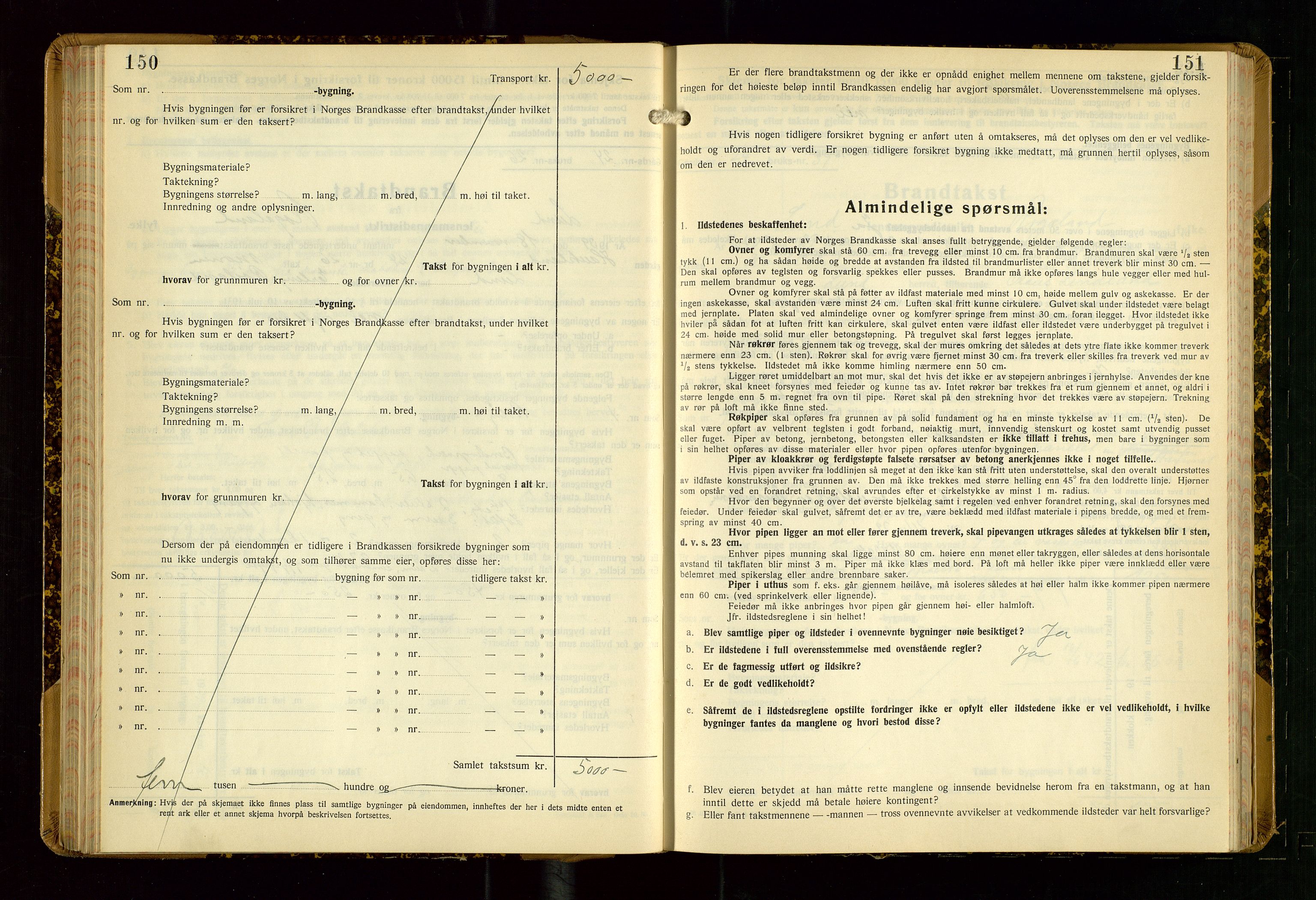 Lund lensmannskontor, AV/SAST-A-100303/Gob/L0006: "Brandtakstprotokoll", 1938-1951, s. 150-151