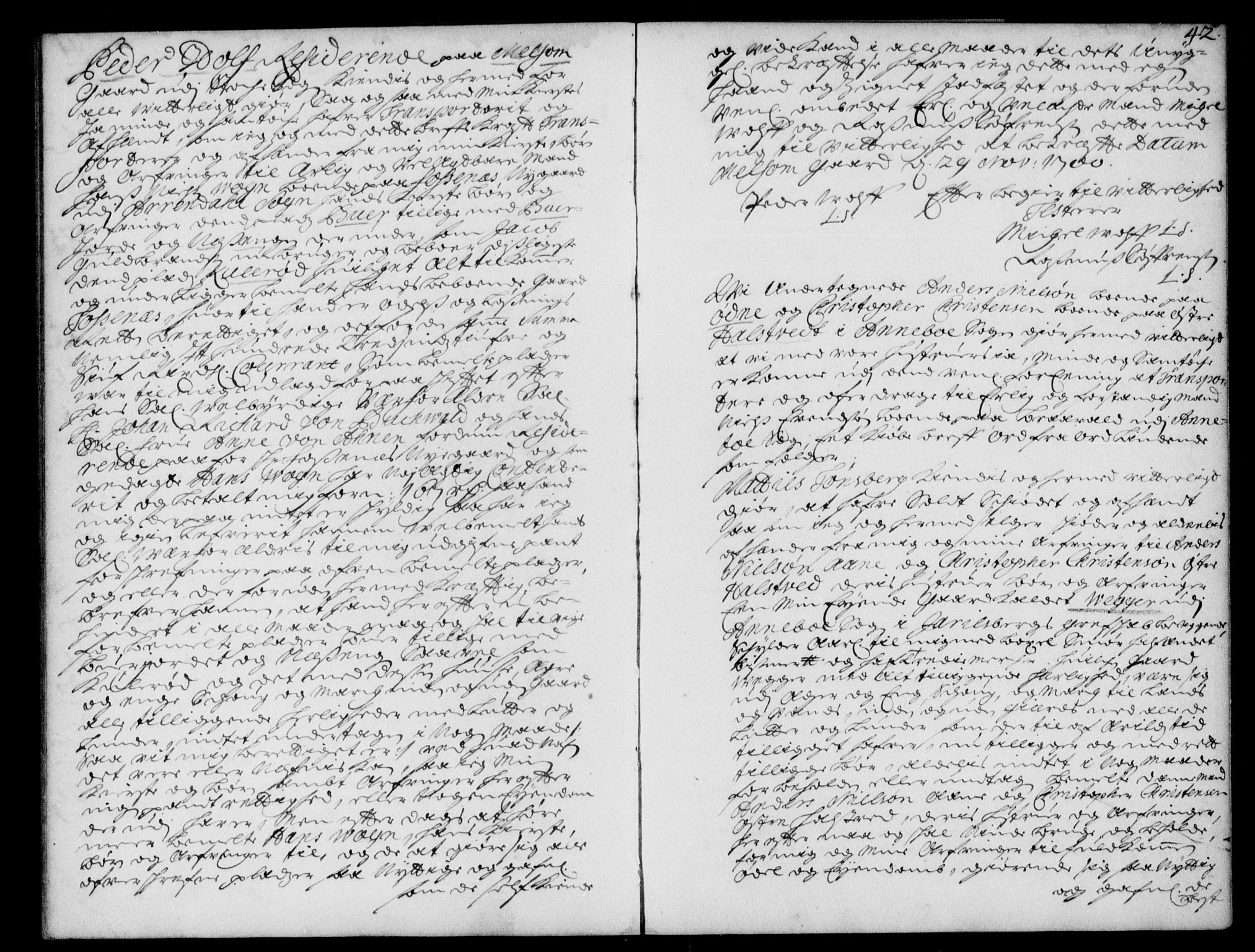 Søndre Jarlsberg sorenskriveri, SAKO/A-129/G/Ga/Gaa/L000I: Pantebok nr. I I, 1699-1706, s. 42