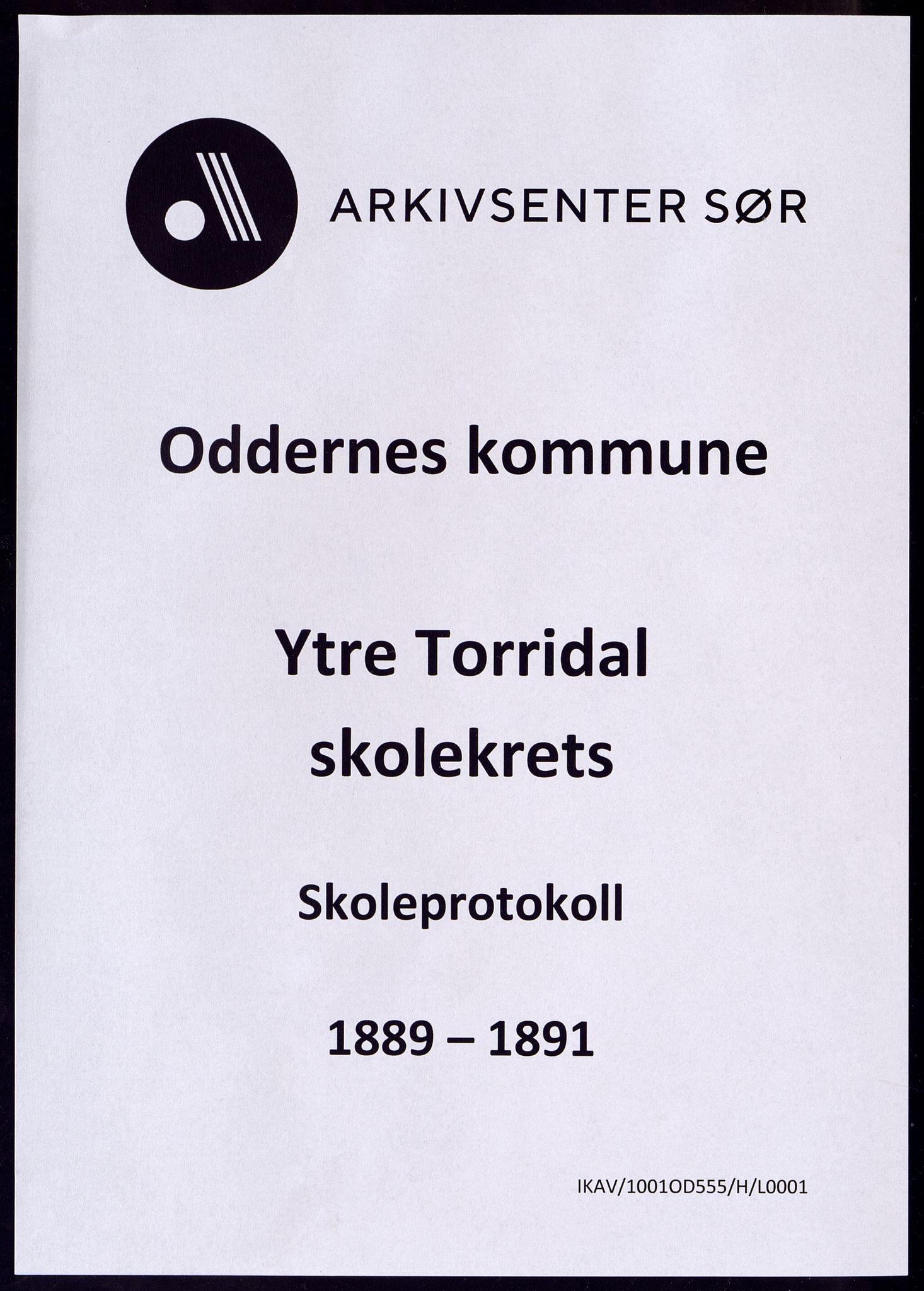 Oddernes kommune - Ytre Torridal skolekrets, ARKSOR/1001OD555/H/L0001: Skoleprotokoll, 1889-1891