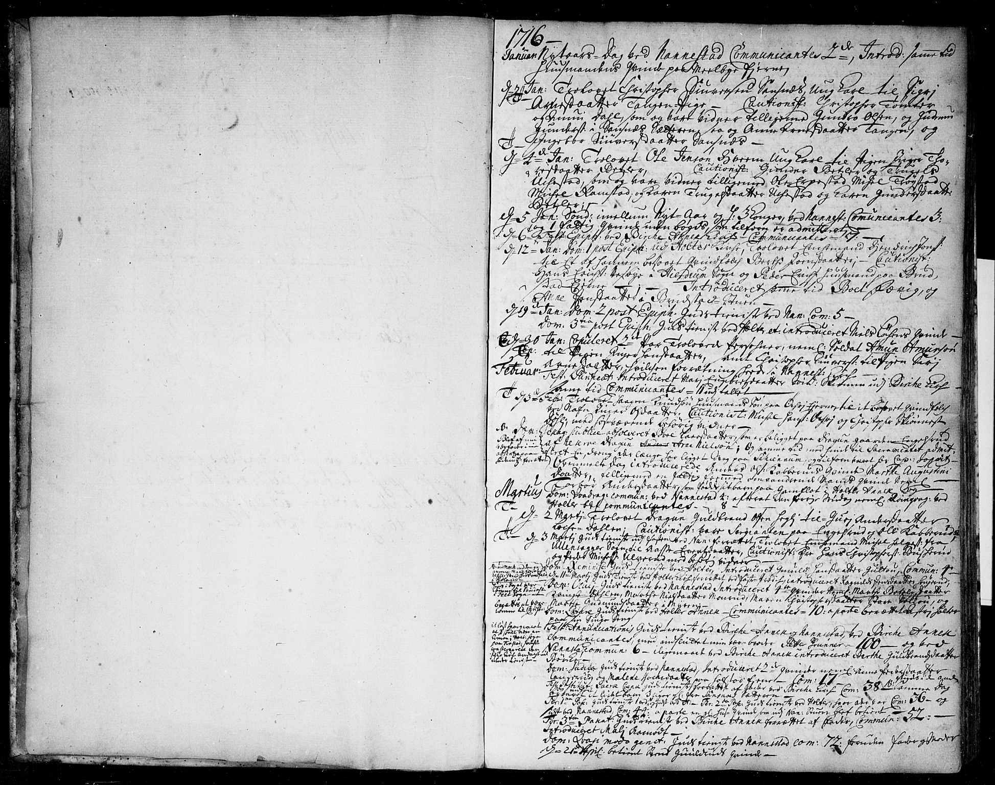 Nannestad prestekontor Kirkebøker, SAO/A-10414a/F/Fa/L0004: Ministerialbok nr. I 4, 1716-1753