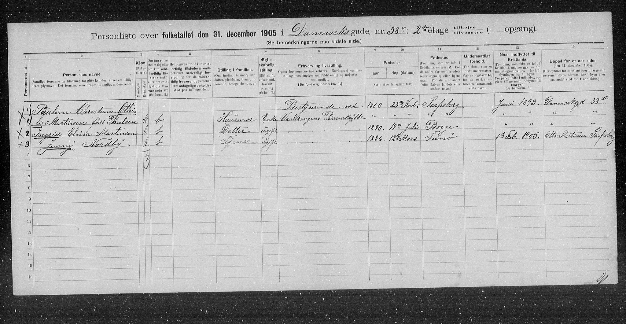OBA, Kommunal folketelling 31.12.1905 for Kristiania kjøpstad, 1905, s. 7751