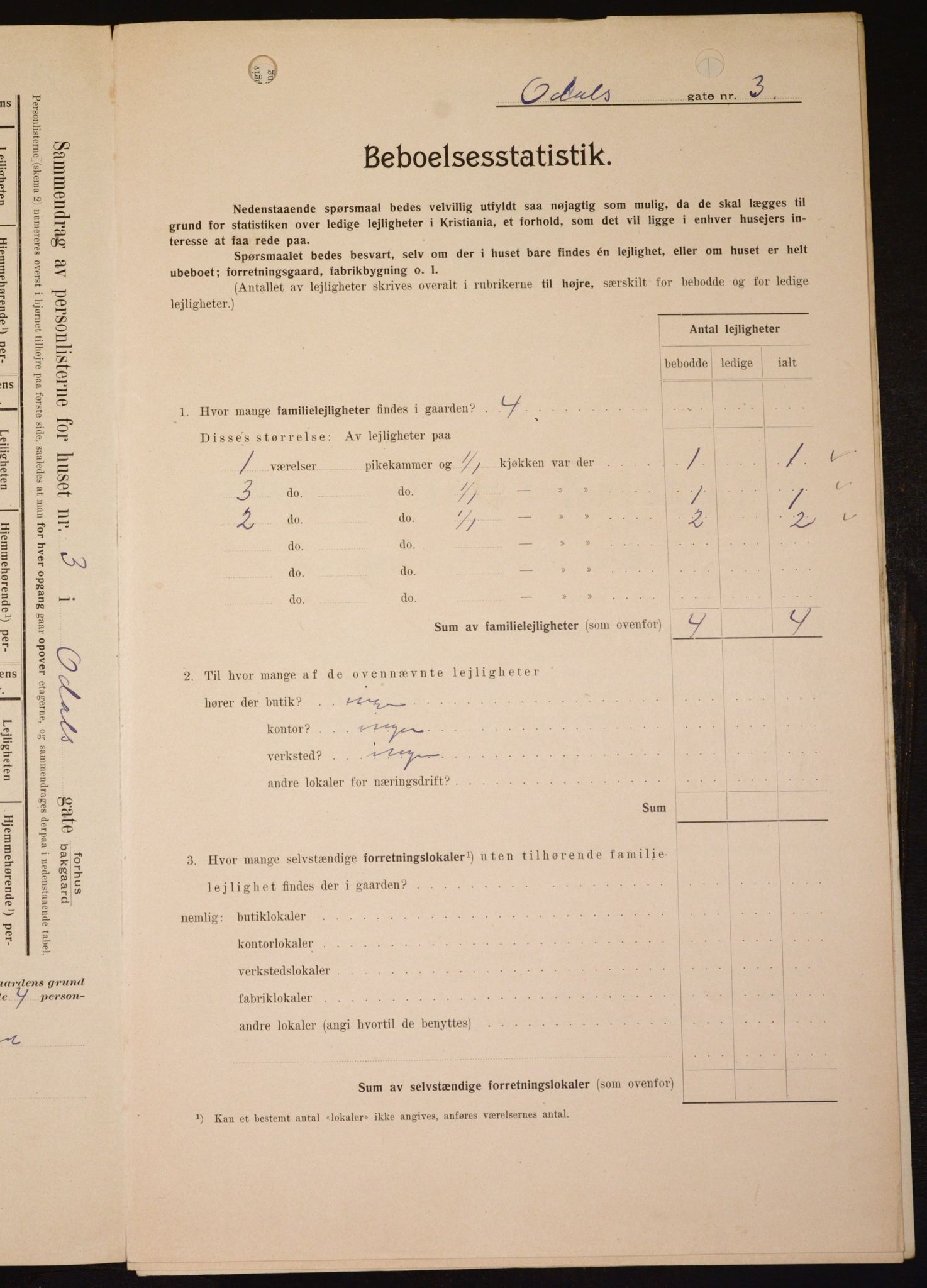 OBA, Kommunal folketelling 1.2.1909 for Kristiania kjøpstad, 1909, s. 67393