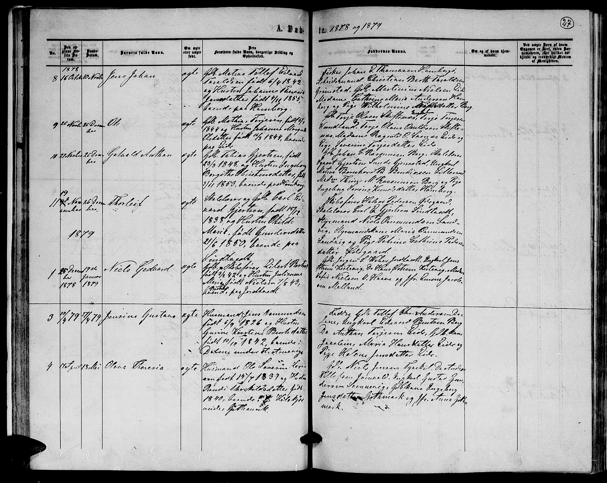 Hommedal sokneprestkontor, AV/SAK-1111-0023/F/Fb/Fba/L0003: Klokkerbok nr. B 3, 1863-1884, s. 27