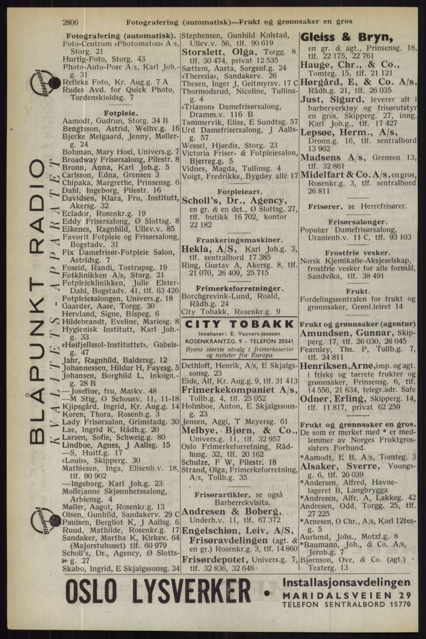 Kristiania/Oslo adressebok, PUBL/-, 1944, s. 2806