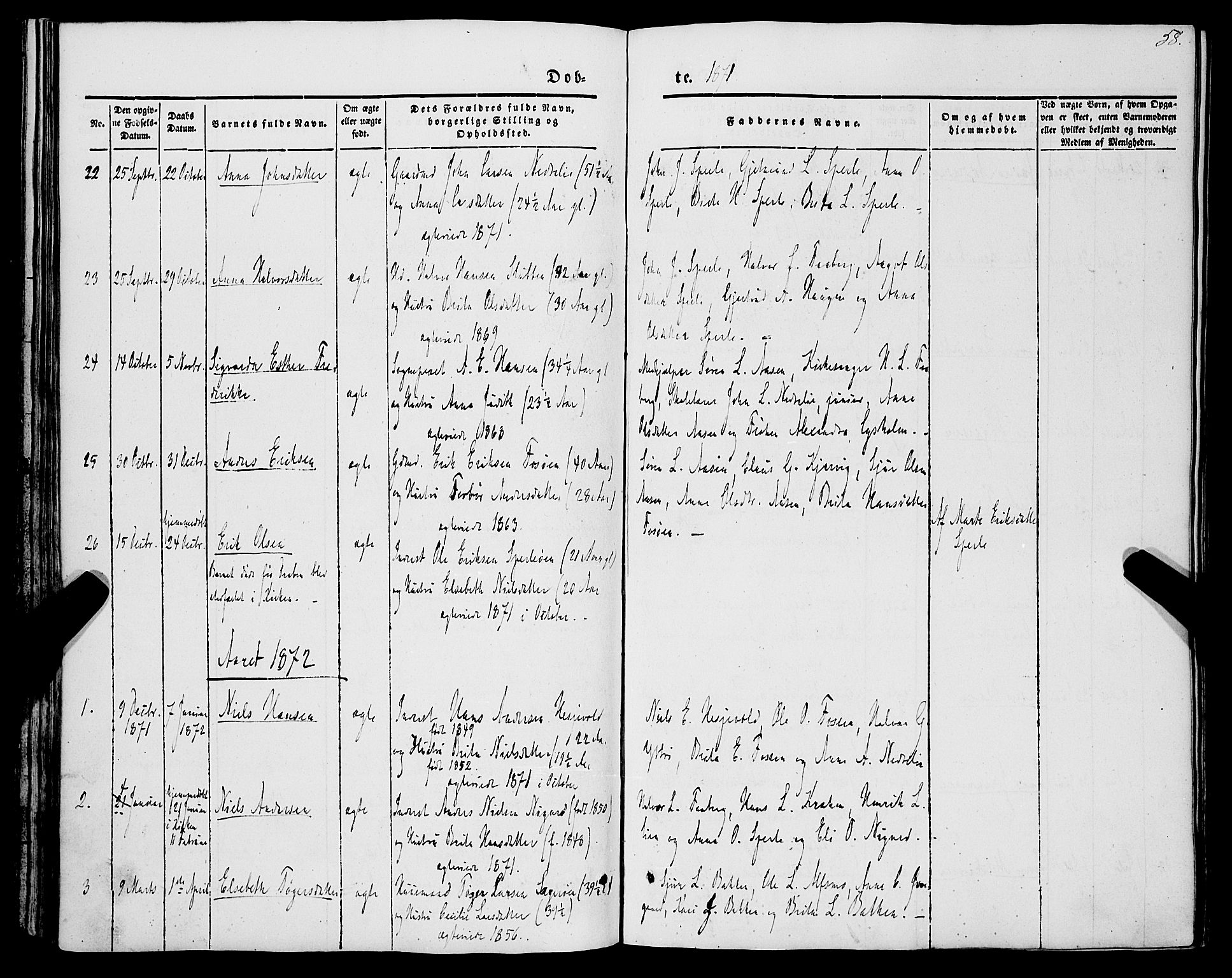 Jostedal sokneprestembete, AV/SAB-A-80601/H/Haa/Haaa/L0005: Ministerialbok nr. A 5, 1849-1877, s. 58