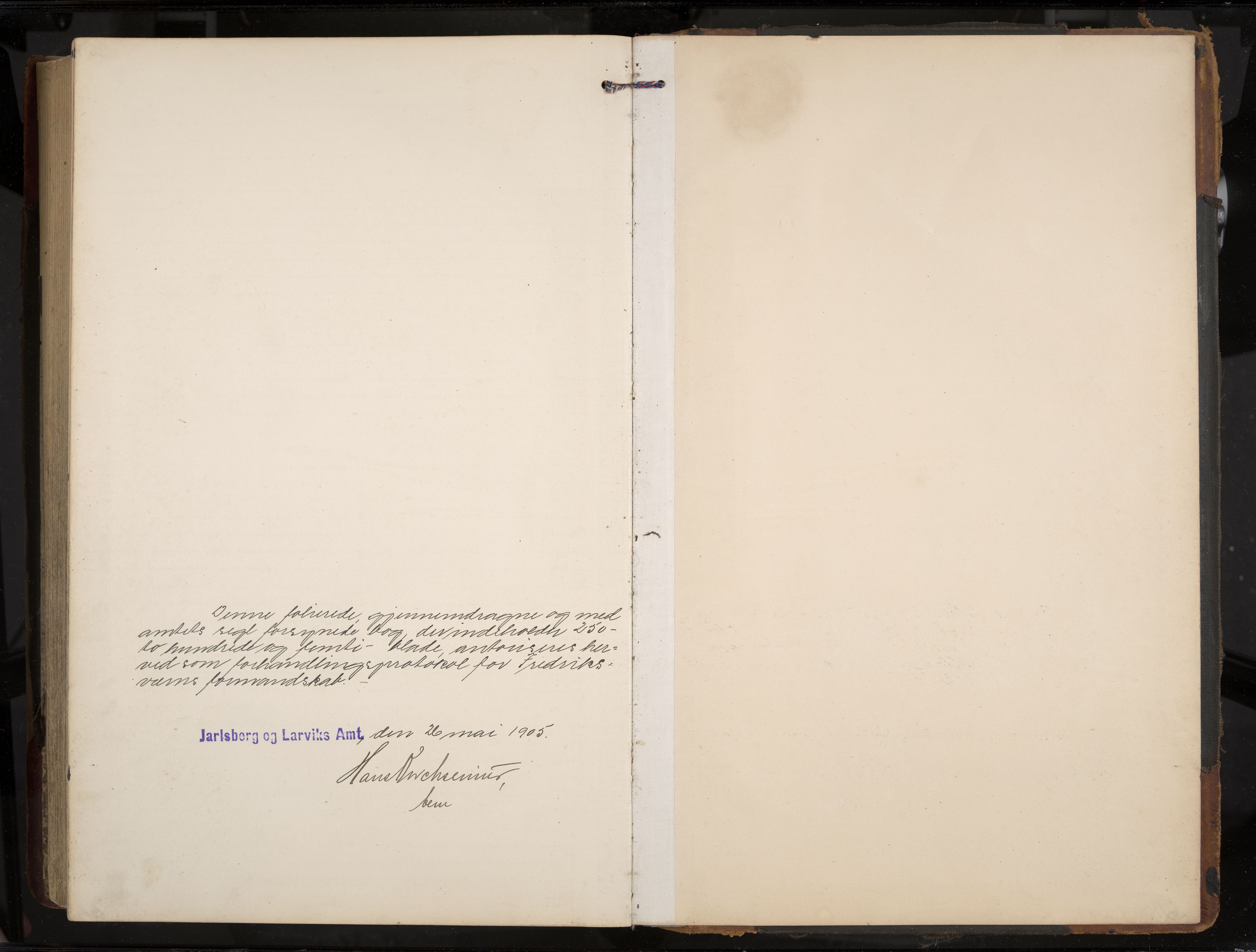 Stavern formannskap og sentraladministrasjon, IKAK/0708021/A/Aa/L0005: Møtebok med register, 1905-1917