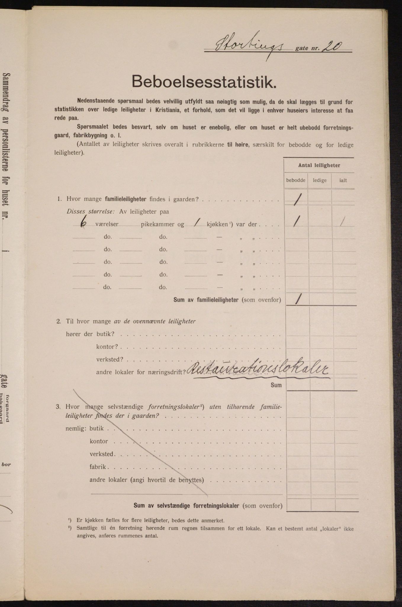 OBA, Kommunal folketelling 1.2.1913 for Kristiania, 1913, s. 103652