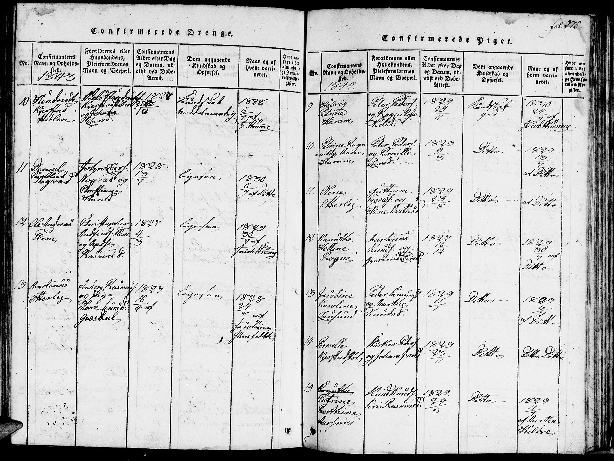 Ministerialprotokoller, klokkerbøker og fødselsregistre - Møre og Romsdal, AV/SAT-A-1454/536/L0506: Klokkerbok nr. 536C01, 1818-1859, s. 275