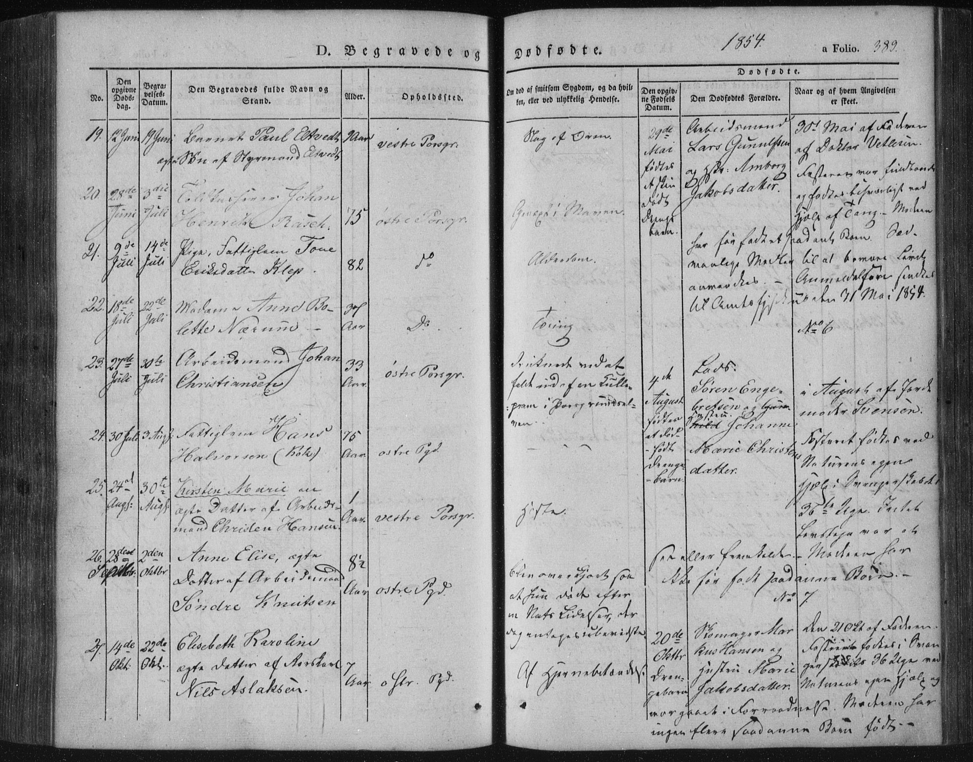 Porsgrunn kirkebøker , SAKO/A-104/F/Fa/L0006: Ministerialbok nr. 6, 1841-1857, s. 389